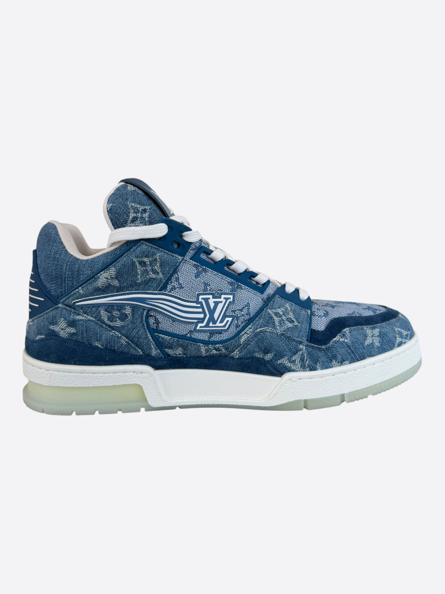 Louis Vuitton Louis Vuitton Denim Monogram Mid Top Trainers Size US 9 / EU 42 - 5 Thumbnail
