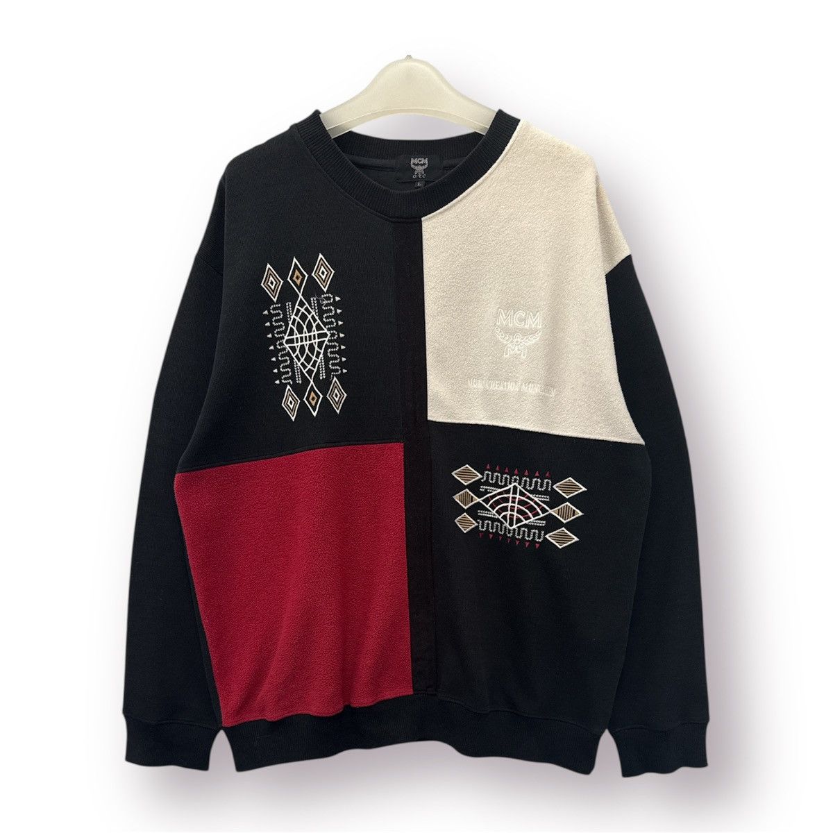 MCM Modern Creation Munchen Abstract Motive Embroided Sweatshirt Size US L / EU 52-54 / 3 - 1 Thumbnail