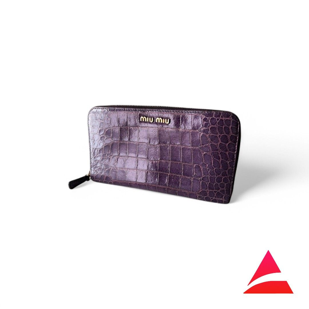 Miu Miu Miu Miu - Crocodile Vintage Purse Wallet Purple Size ONE SIZE - 1 Thumbnail