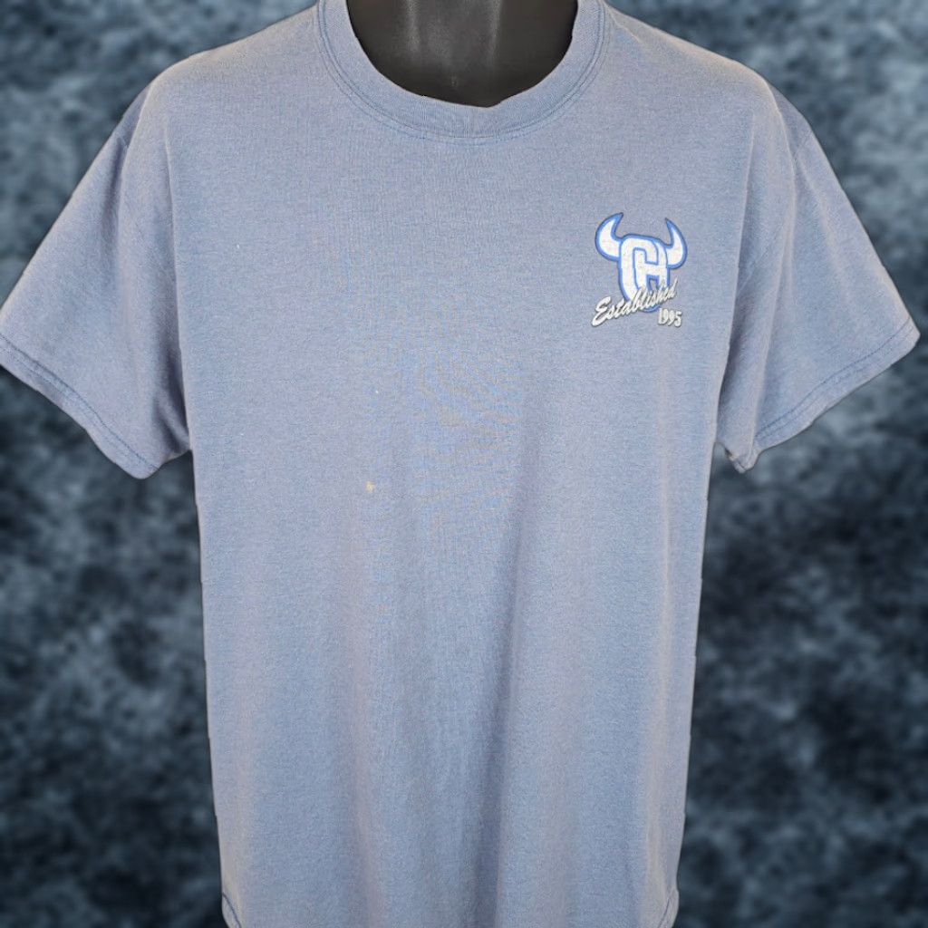 Gildan Gildan Cowboy Hardware T Shirt Mens Large Blue Lock Stock & Barrel Pistol Cowboy Western Bull Riding Rodeo Gun Mens Size US L / EU 52-54 / 3 - 1 Thumbnail
