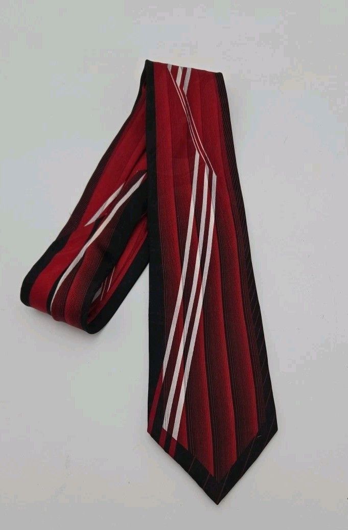 Vintage Vintage VERSAILLES by PIATELLI NECKTIE Burgundy Red Black 1 Size ONE SIZE - 2 Thumbnail