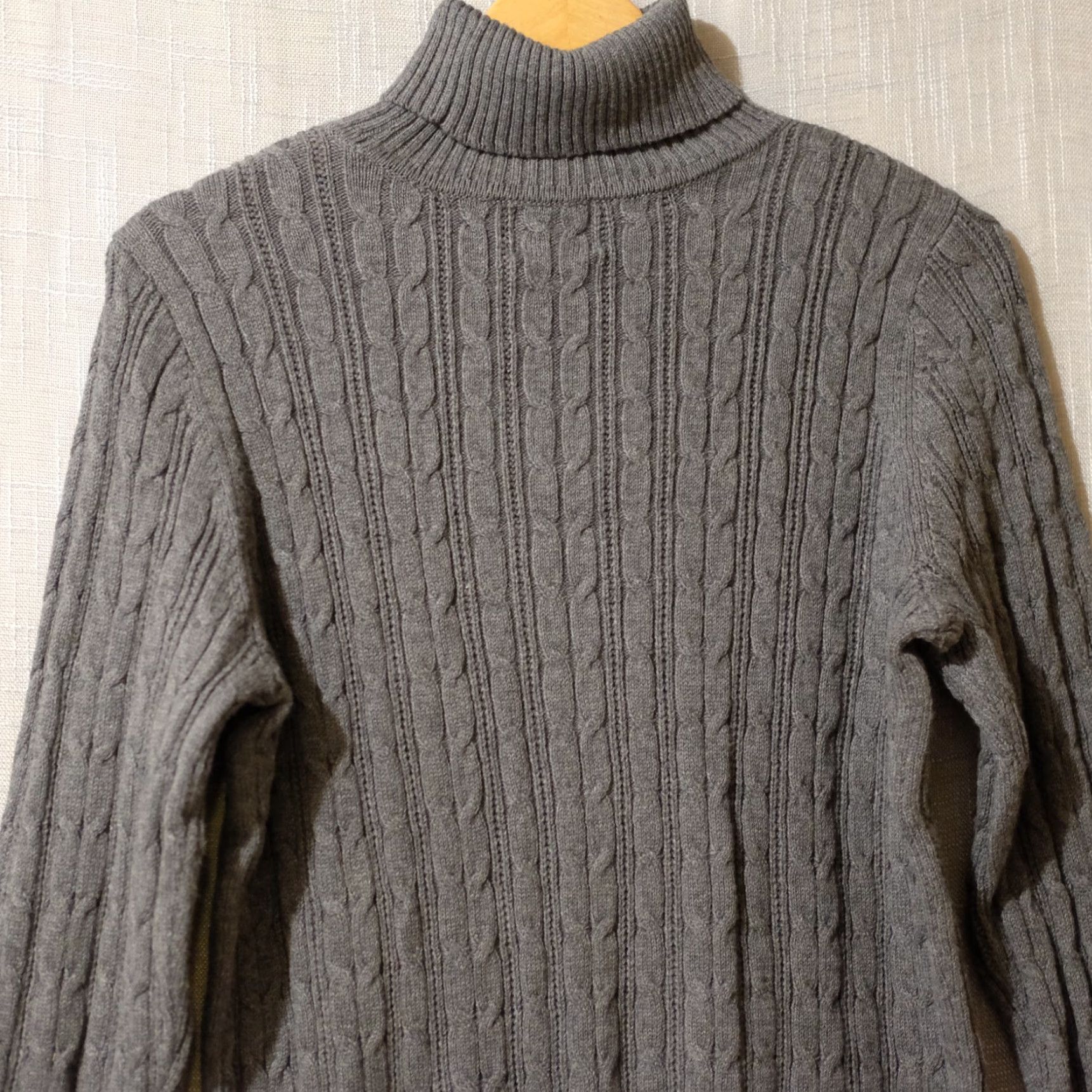 Vintage VINTAGE EUC St. John's Bay Dark Grey Cable Knit Turtle Neck Sweater Womens XL #A14-6 Size XL / US 12-14 / IT 48-50 - 6 Thumbnail