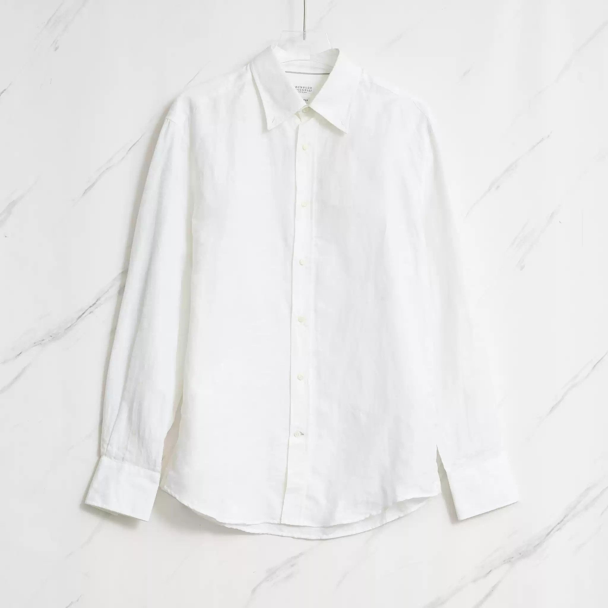 Brunello Cucinelli Brunello Cucinelli Men's Linen-Cotton Shirt Size US M / EU 48-50 / 2 - 1 Thumbnail