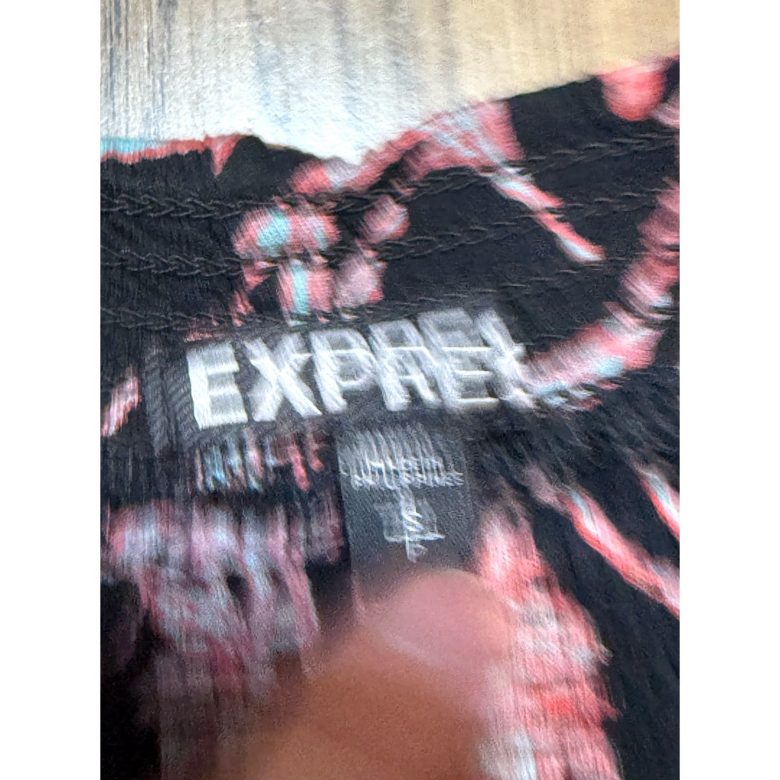Express VINTAGE? Express Blouse, Women's Size Small, Black Pink Green Floral Long Sleeve Shirt Size S / US 4 / IT 40 - 5 Thumbnail