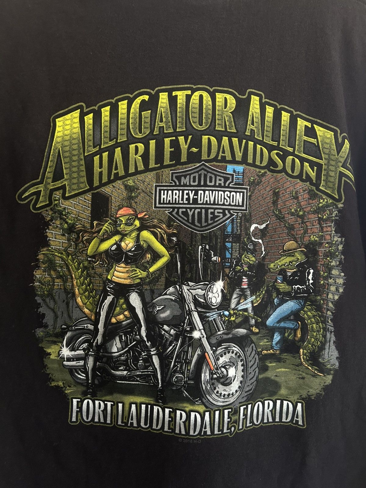 Harley Davidson Harley Davison Alligator Alley Gator Graphic Tshirt Size US M / EU 48-50 / 2 - 1 Thumbnail