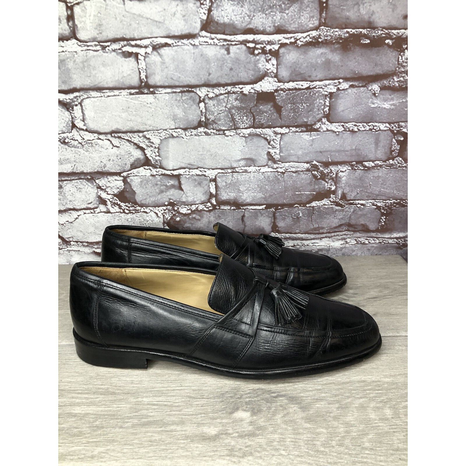 Johnston & Murphy Johnston & Murphy Black Leather Tassel Loafers Dress Shoes M Size US 11 / EU 44 - 3 Thumbnail