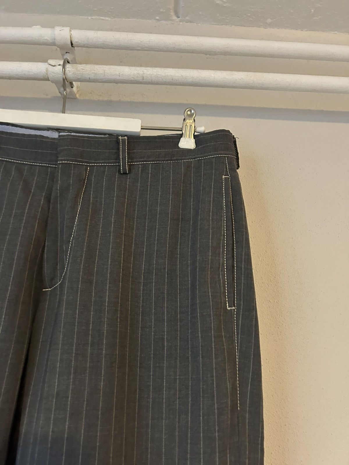Brunello Cucinelli Brunello Cucinelli Pinstripe Wool Pants Size US 32 / EU 48 - 8 Thumbnail
