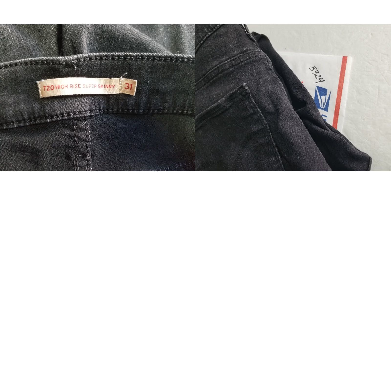 Levi's Levi's Jeans Womens 31 Black 720 High Rise Skinny Denim Dark Black 5-Pocket Modern Womens Jeans Size 24" / US 00 / IT 34 - 8 Thumbnail
