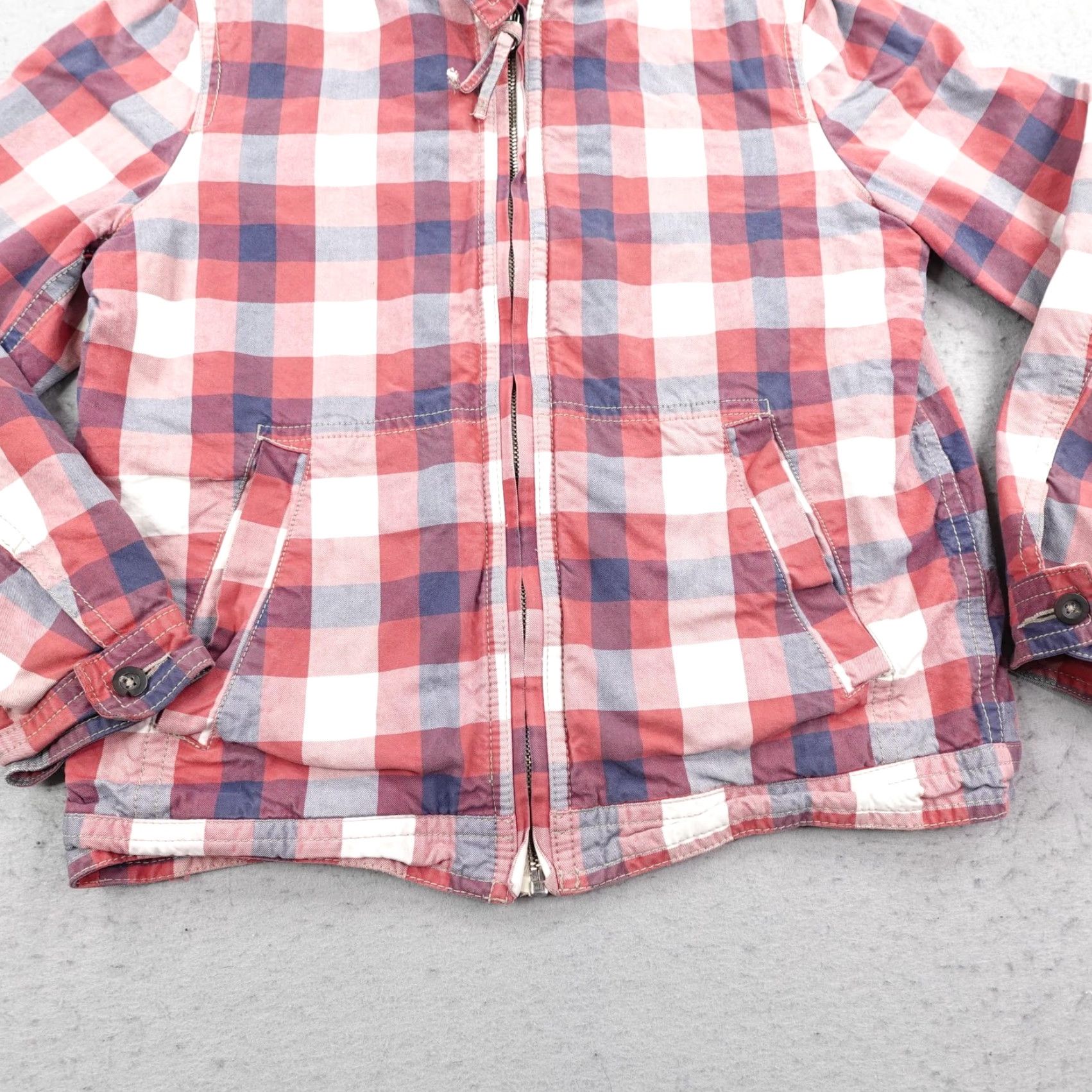American Eagle Outfitters VINTAGE American Eagle Jacket Mens M Chore Coat Red White Blue Lined Cotton Casual Workwear 90s Plaid Bomber Zip Pockets Collared Shirt? Size US M / EU 48-50 / 2 - 3 Thumbnail