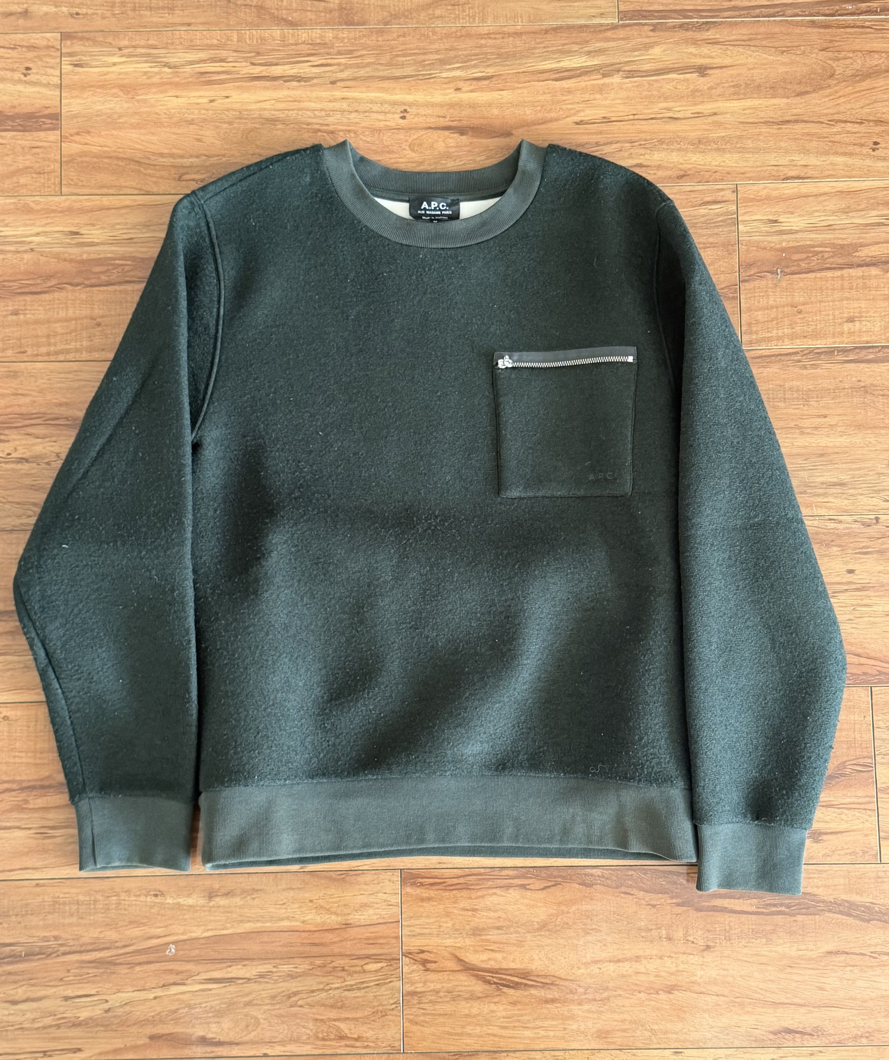 A.P.C. Olive Green Crew Neck Size US M / EU 48-50 / 2 - 1 Thumbnail