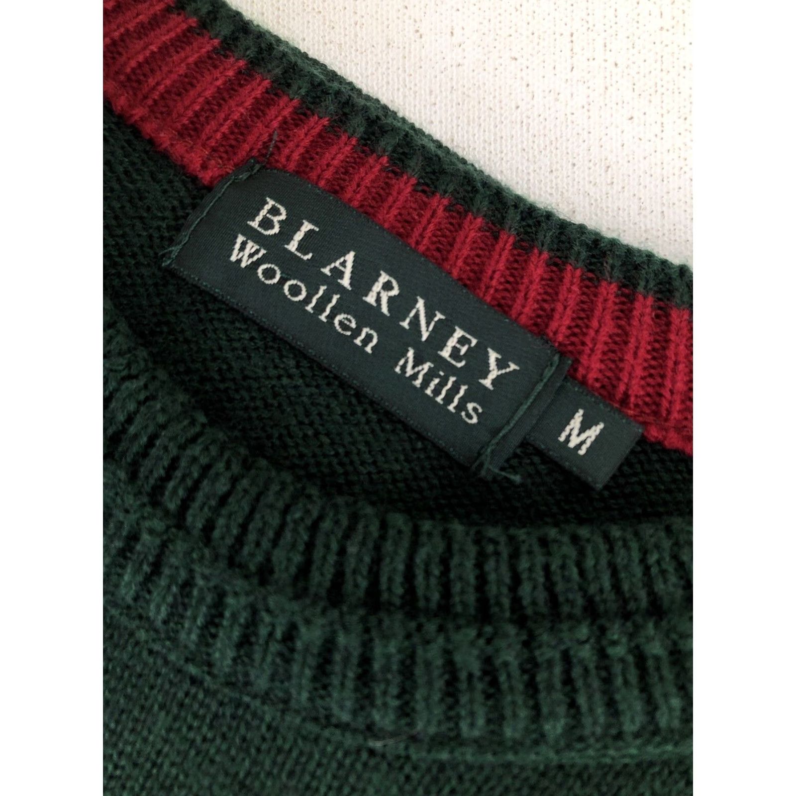 Vintage Blarney Woolen Mills Sweater - Mens M Pullover Wool Green 50% Wool Excellent Shirt/Top Size US M / EU 48-50 / 2 - 4 Thumbnail