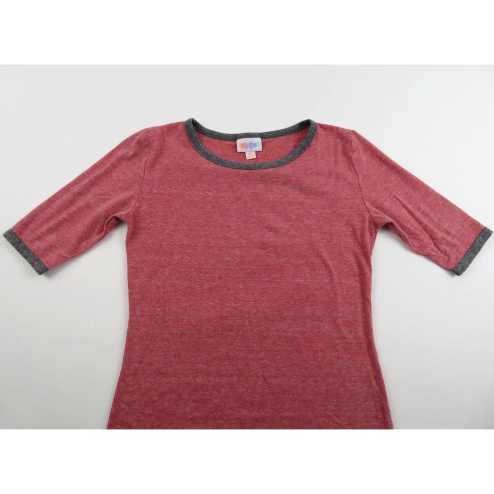 Vintage LuLaRoe Julia Dress Heather Red Gray Unicorn 2XS Womens Short Sleeve Knee Length Solid Stretch Slim Fit Dress Womens II 2XS Size XXS / US 00 / IT 34 - 3 Thumbnail