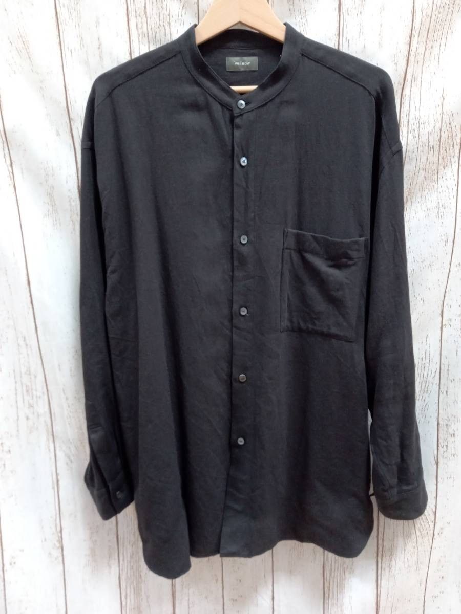 Japanese Brand Wirrow Washi cotton twill stand collar shirt, Sz 2