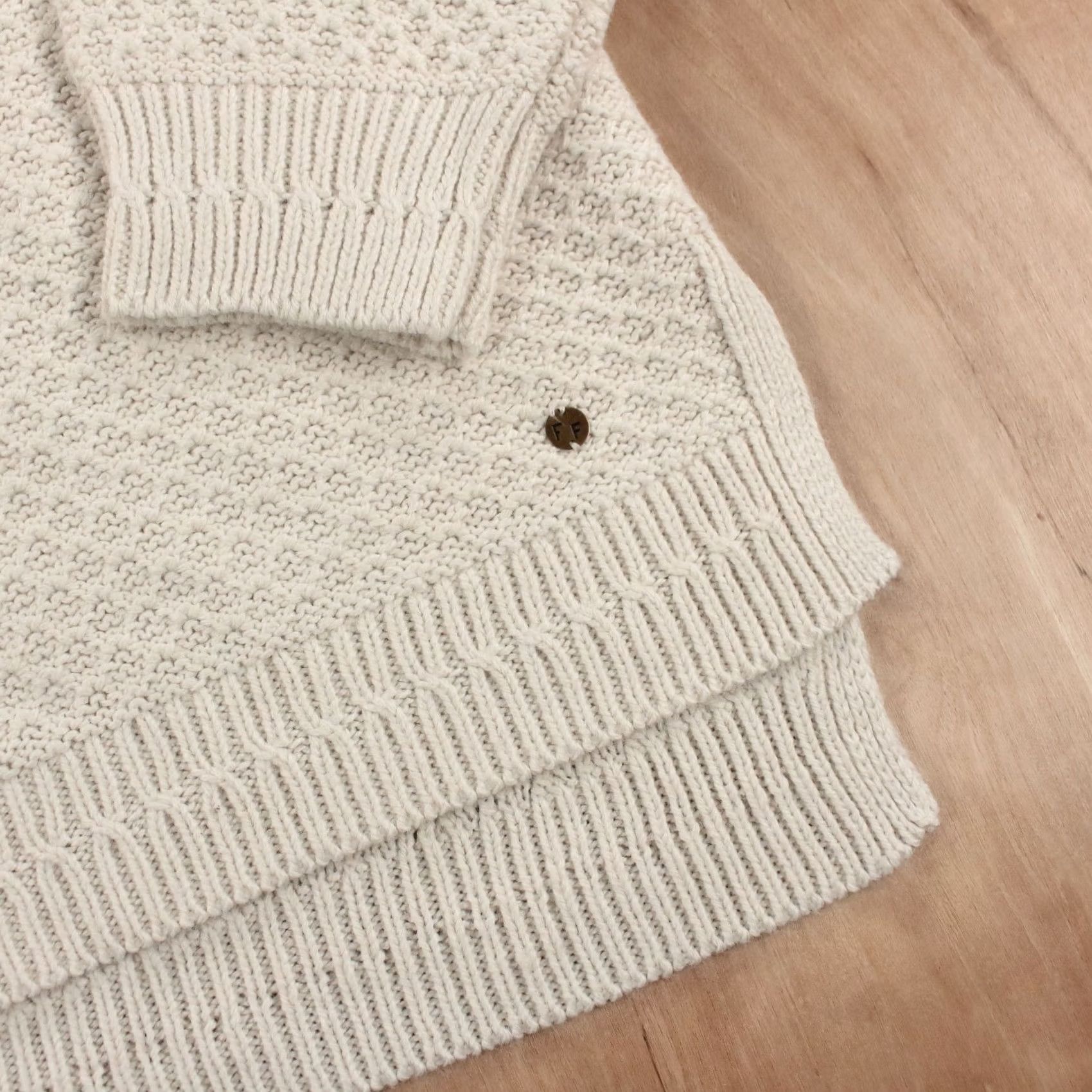 FatFace FAT FACE women's textured knit viscose acrylic blend sweater sz 6 ivory Size M / US 6-8 / IT 42-44 - 2 Thumbnail