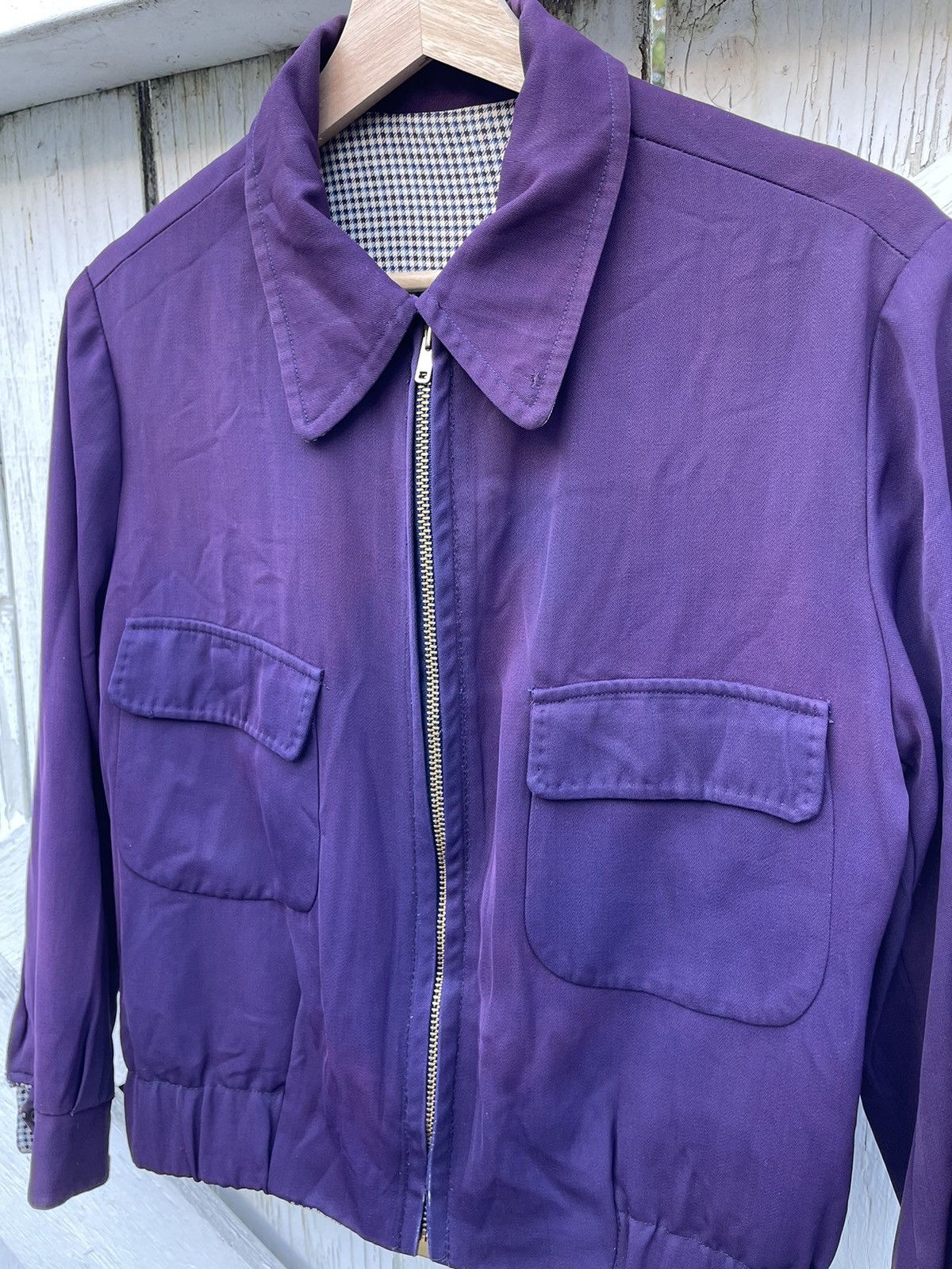 Vintage McGregor Purple Eggplant Gabardine Reversible Ricky Jacket Size US S / EU 44-46 / 1 - 4 Thumbnail