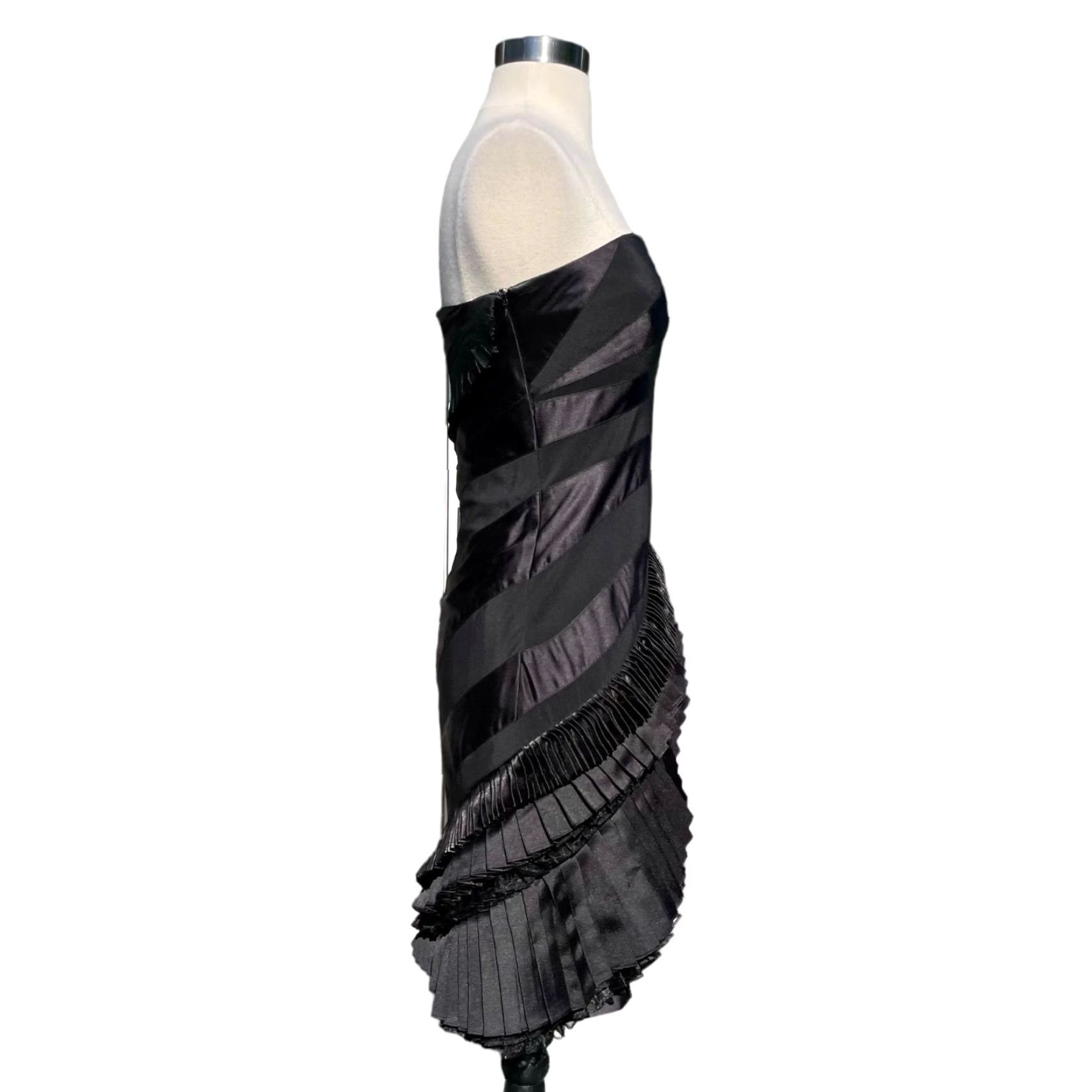 Karen Millen Karen Millen Strapless Tiered Ruffle Pleats Stripe Silk Dress Cocktail Size 6 Size M / US 6-8 / IT 42-44 - 5 Thumbnail