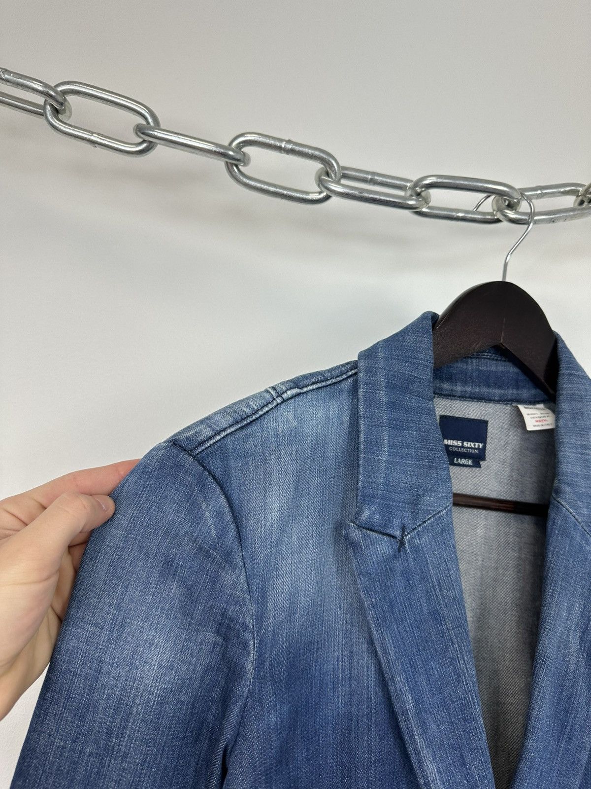 Miss Sixty Vintage Miss Sixty Avant Garde Y2K Crazy Biker Denim Jacket Size L / US 10 / IT 46 - 10 Thumbnail