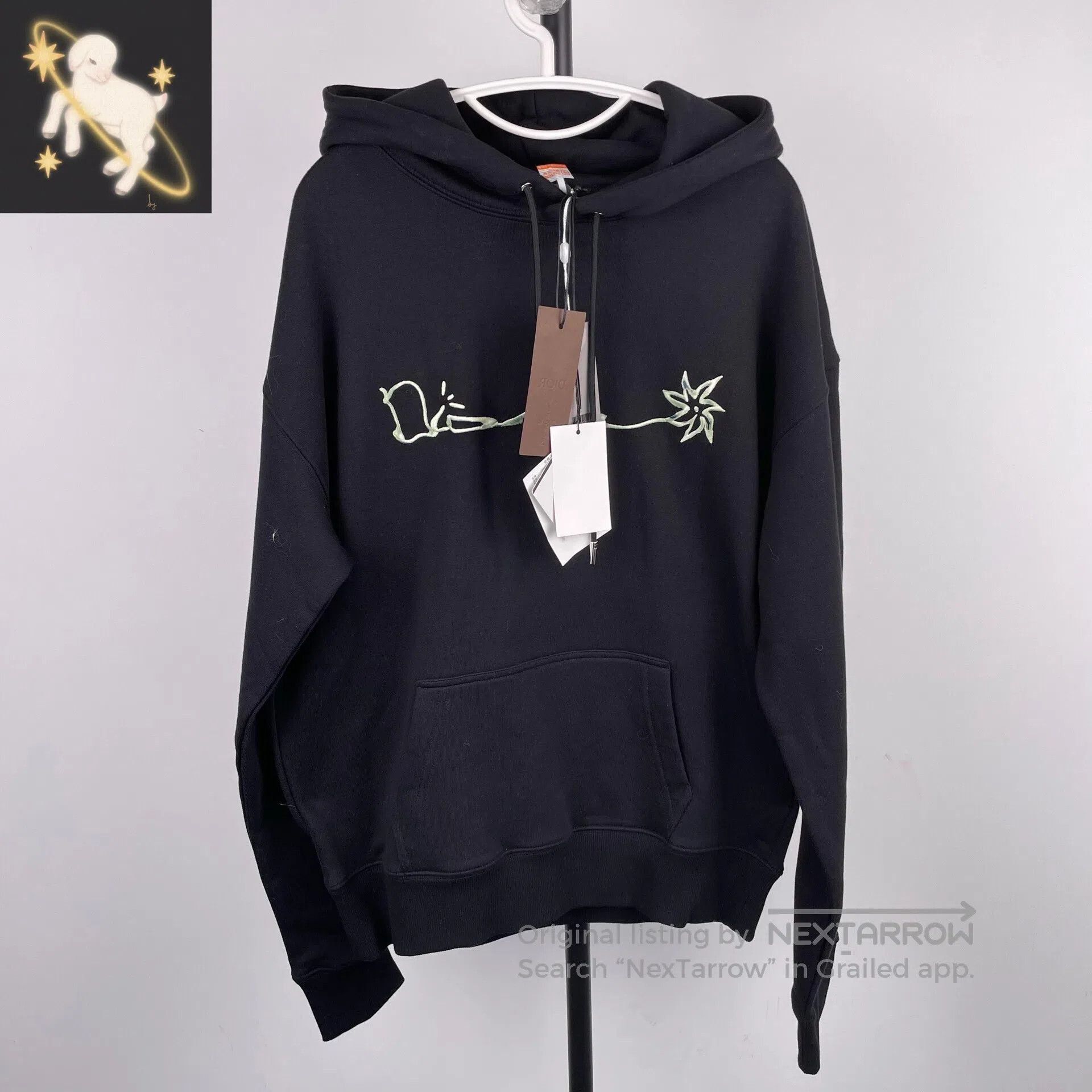Dior Dior Black letter logo fleece hooded loose fit sporty crew Size US S / EU 44-46 / 1 - 1 Thumbnail