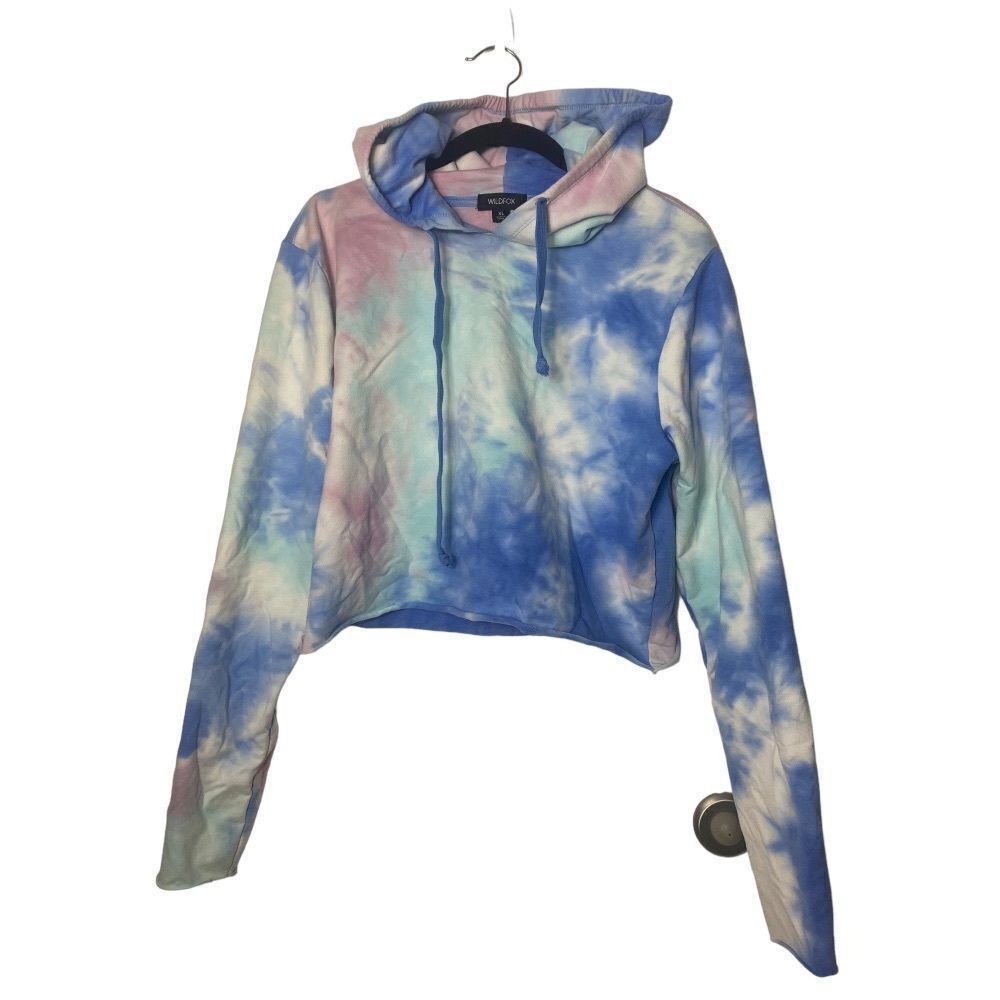 Wildfox Wildfox Women’s XL Cropped Tie Dye Hoodie Sweatshirt Blue Pi Size XL / US 12-14 / IT 48-50 - 2 Thumbnail