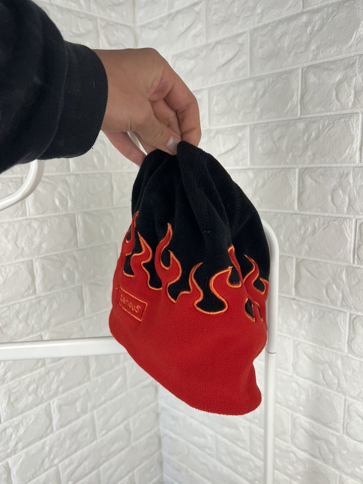 Japanese Brand Fire Flame Red Beanie Hat Size ONE SIZE - 11 Thumbnail