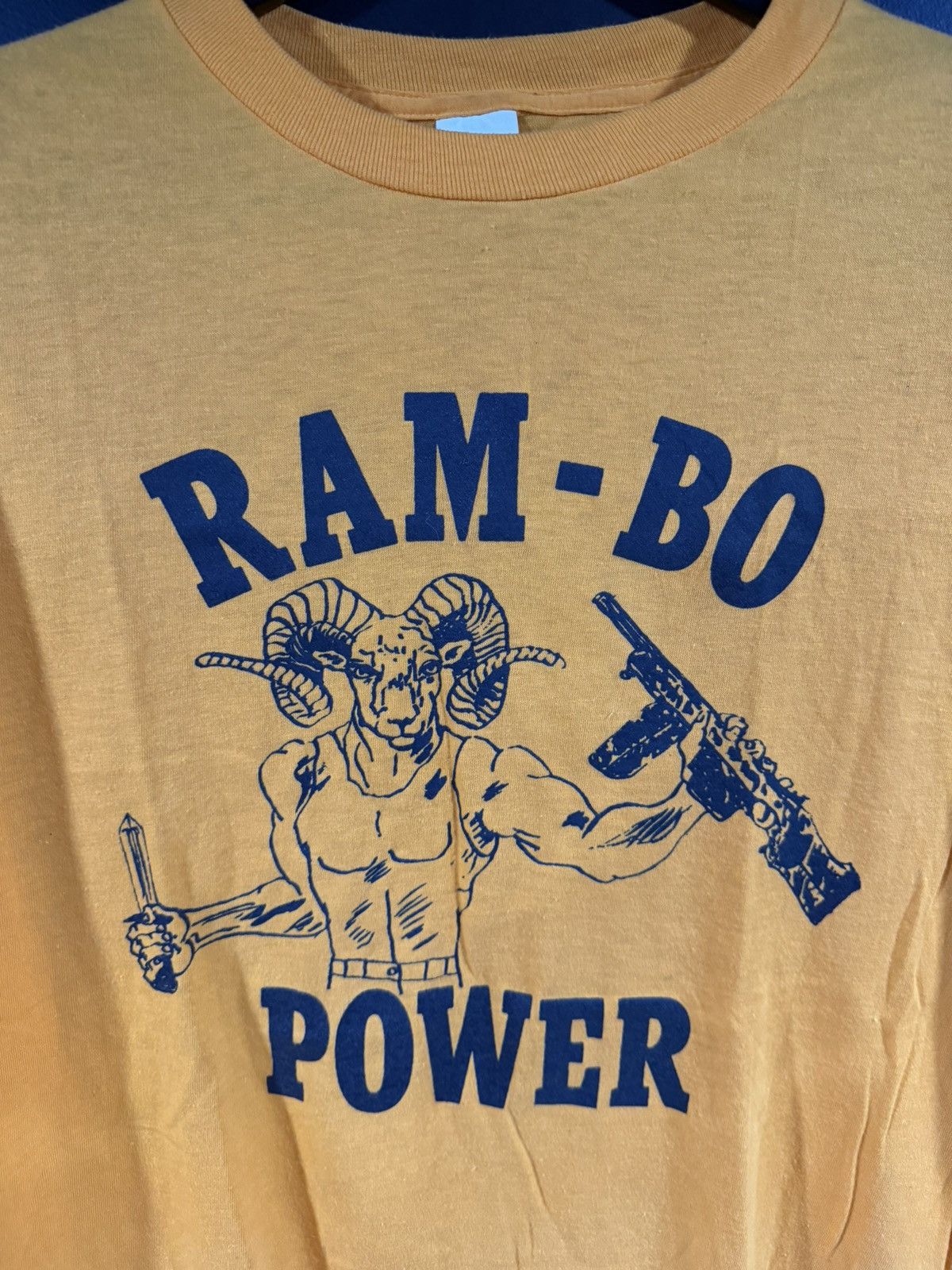 Vintage 1980s Vintage Ram Single Stitch Rare Cult Grunge Gun Tee XL Size US XL / EU 56 / 4 - 2 Thumbnail