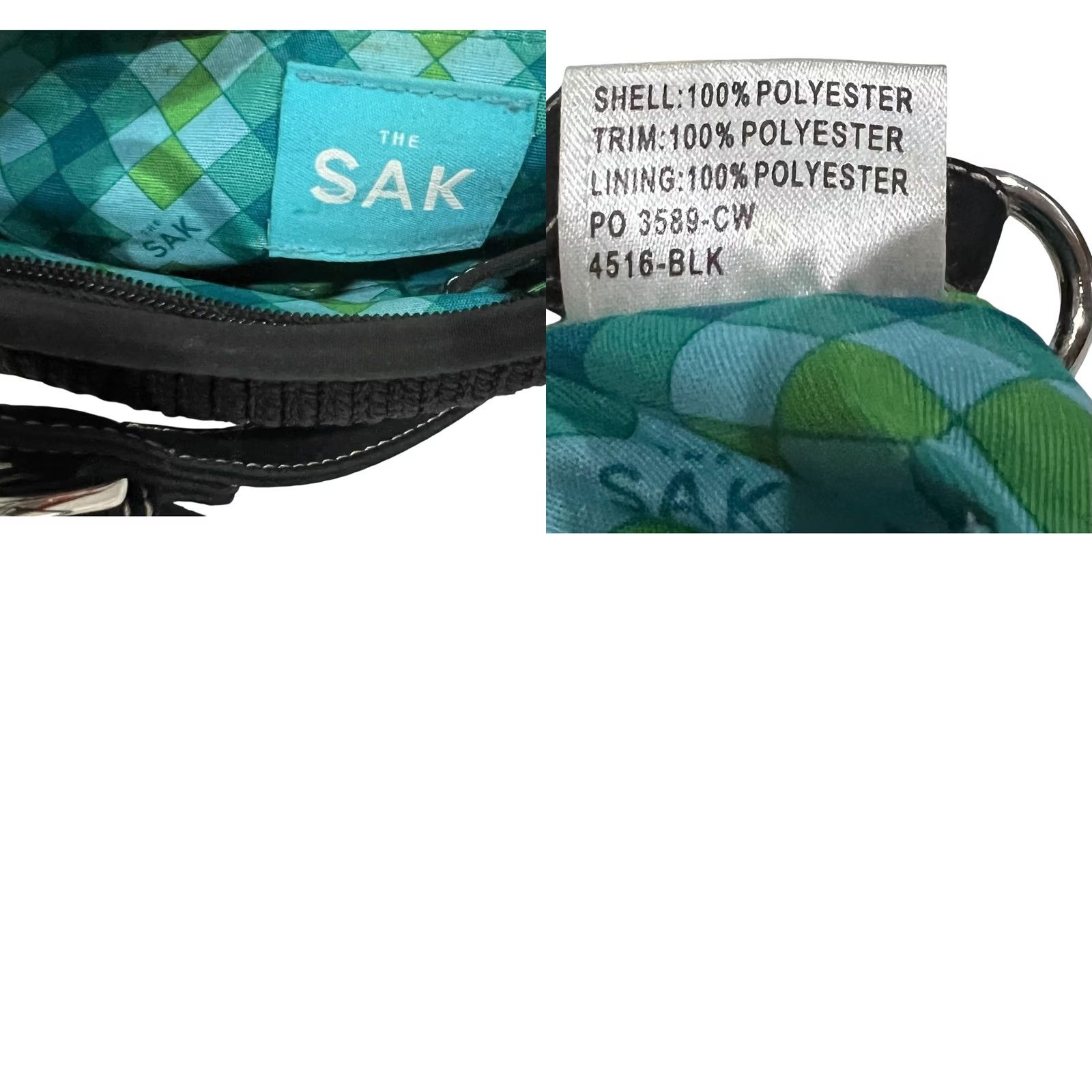 The Sak The Sak Purse Black Crochet Crossbody Bag Classic Slim Zipper 7x7” Style 4516 Size ONE SIZE - 9 Thumbnail