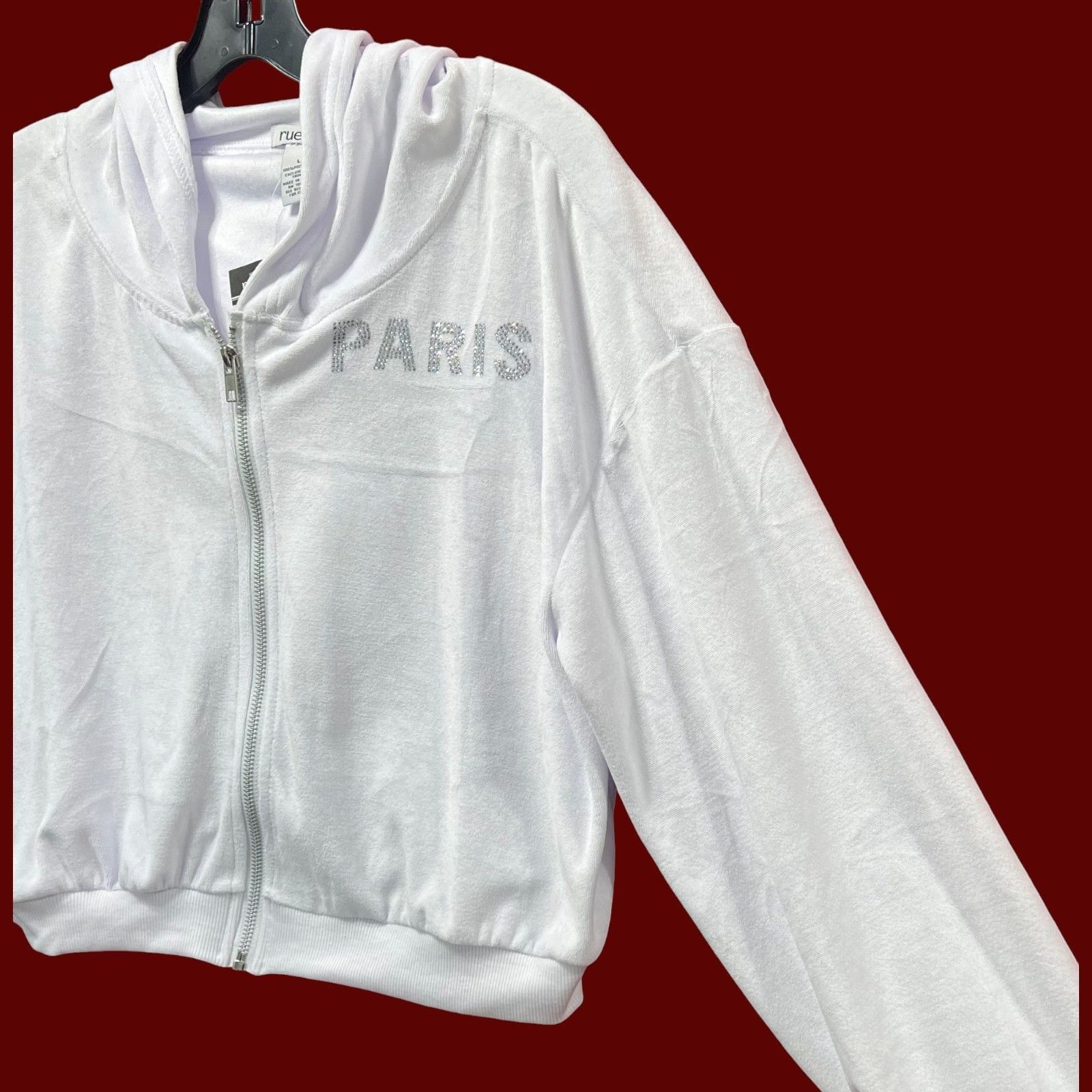 rue21 Rue 21 - Women's Long Sleeve Hooded Sweatshirt - White - Lar Size L / US 10 / IT 46 - 14 Thumbnail