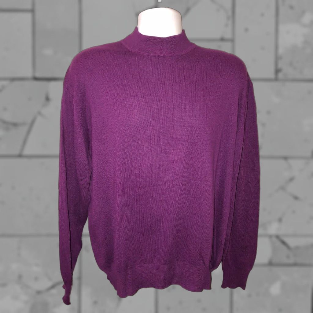 Vintage VINTAGE Mondo Di Marco Italian Made Purple Rayon Crewneck Sweater Adult Large Mens Size US L / EU 52-54 / 3 - 1 Thumbnail