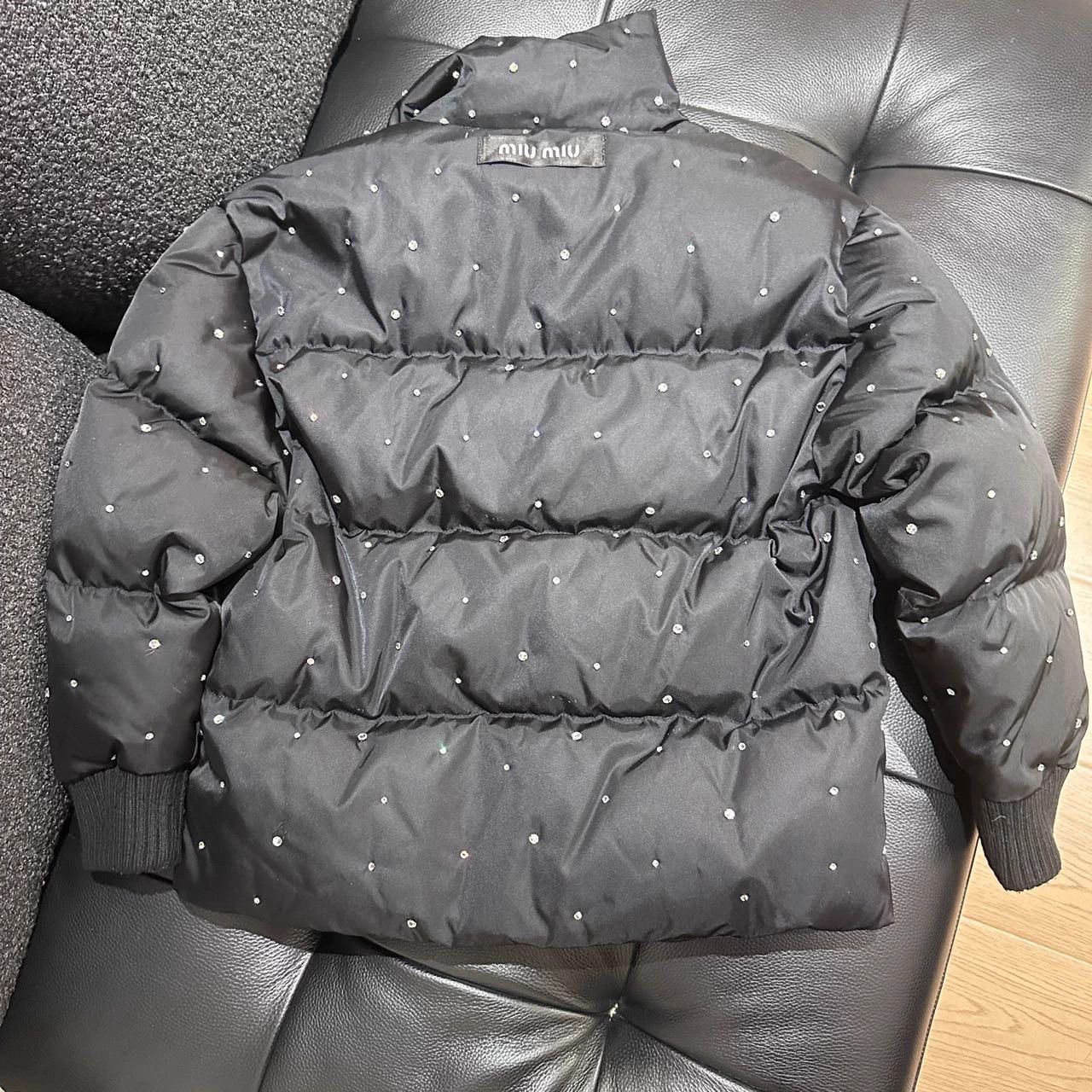 Miu Miu Miu Miu Black Full Crystal Stand Collar Short Down Jacket 36 Size XS / US 0-2 / IT 36-38 - 2 Thumbnail