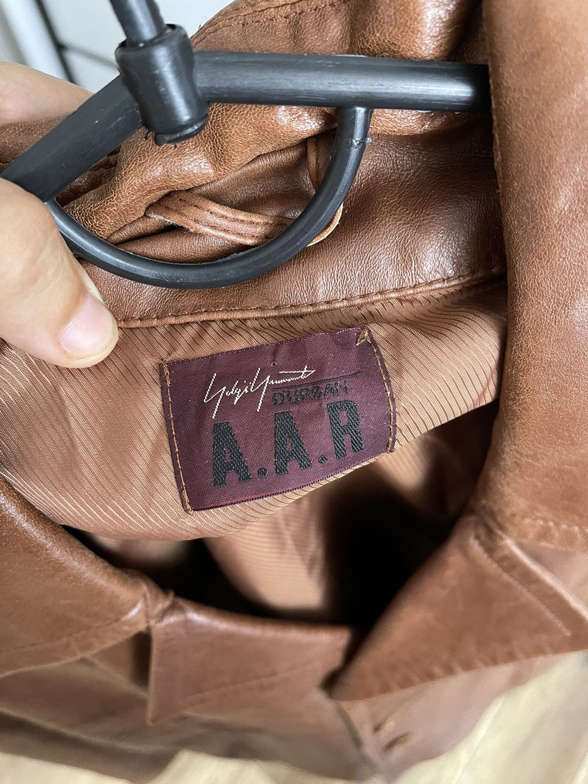 Yohji Yamamoto A.A.R Yohji Yamamoto Vintage Leather Coat Jacket 90s Size US L / EU 52-54 / 3 - 8 Thumbnail