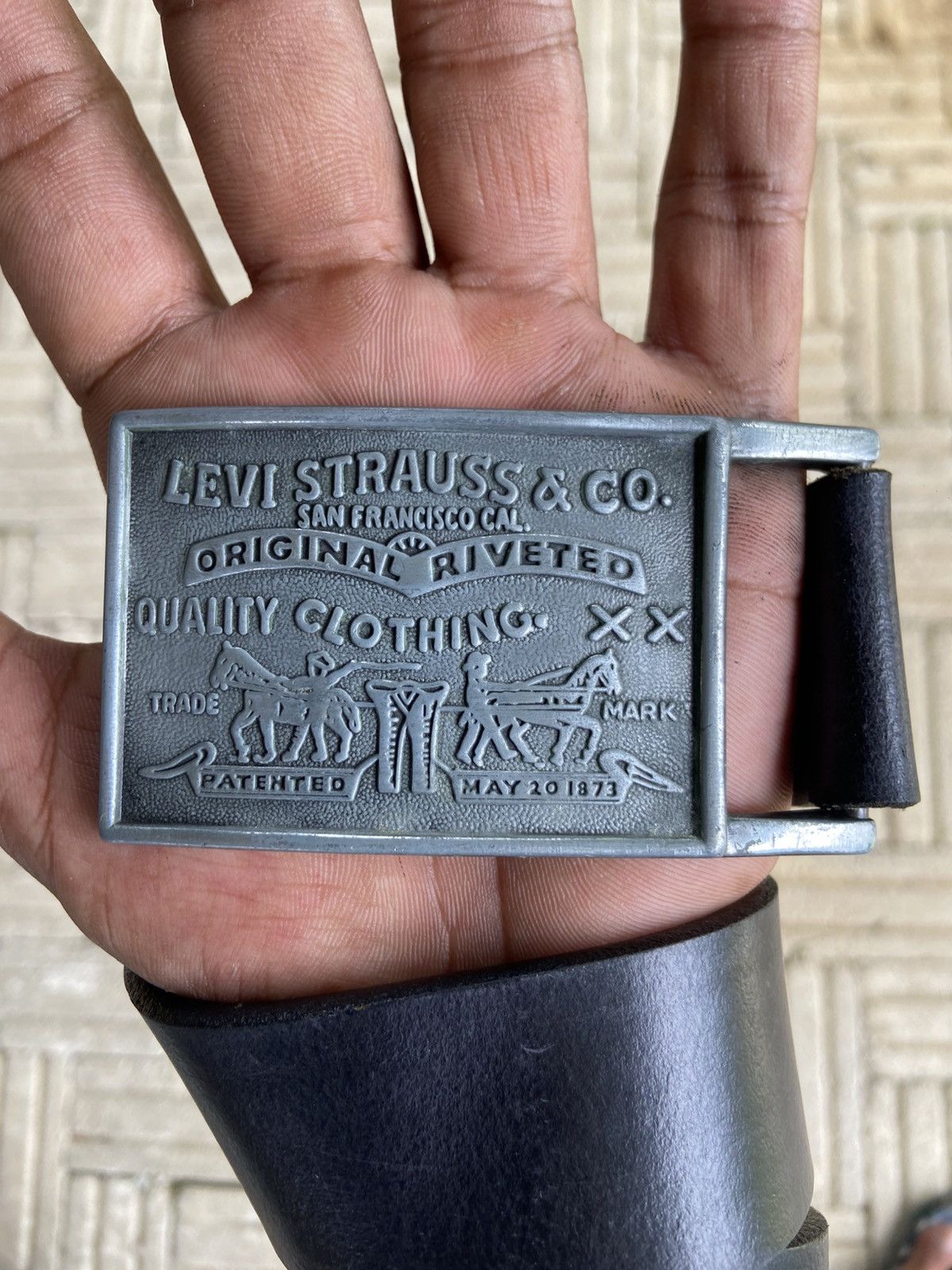 Levi's Vintage Clothing LEVI'S black genuine leather belt Size 36 - 3 Thumbnail