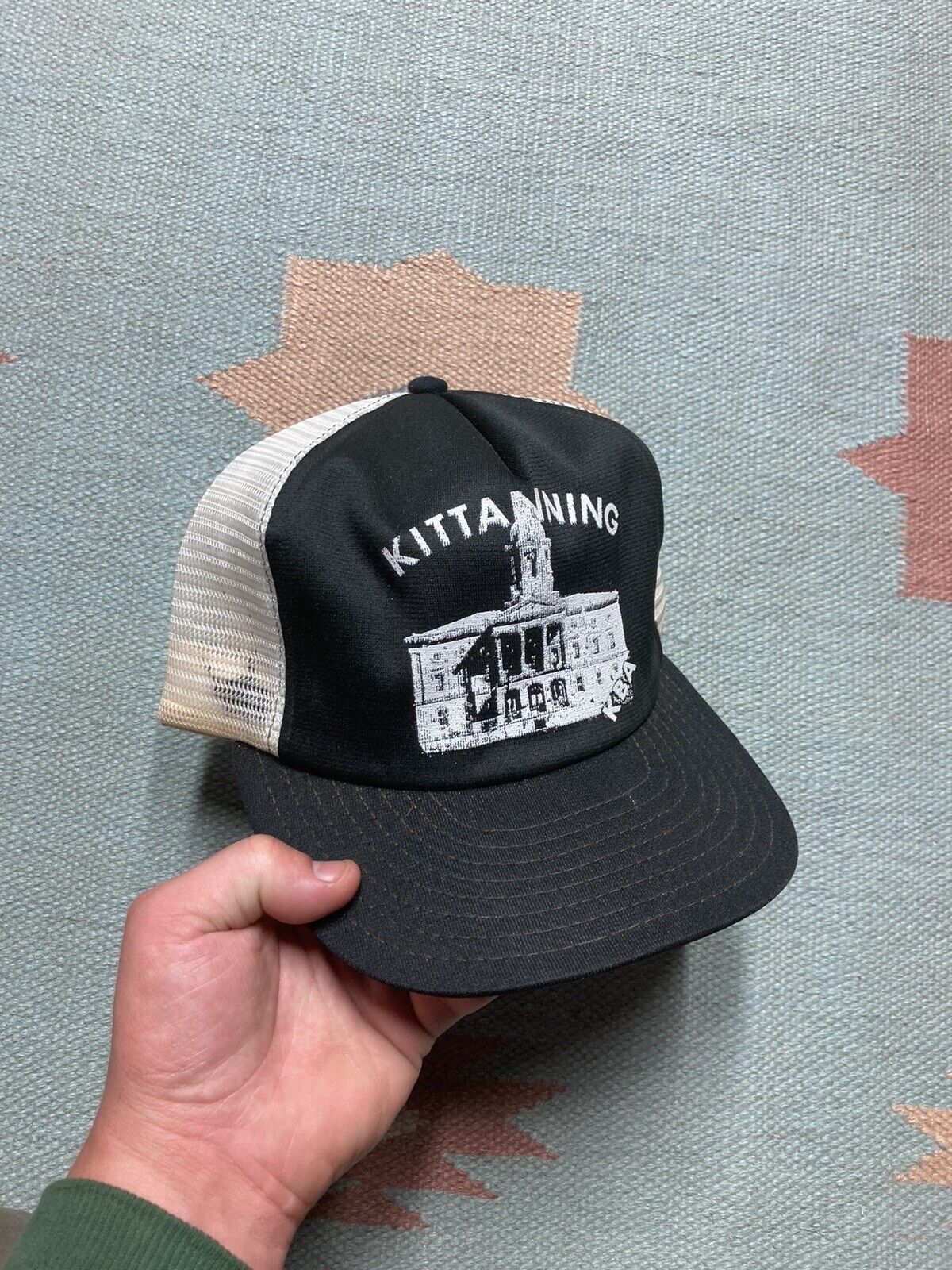 Vintage Vintage 80s trucker hat mesh Kittanning Pennsylvania black Size ONE SIZE - 1 Thumbnail