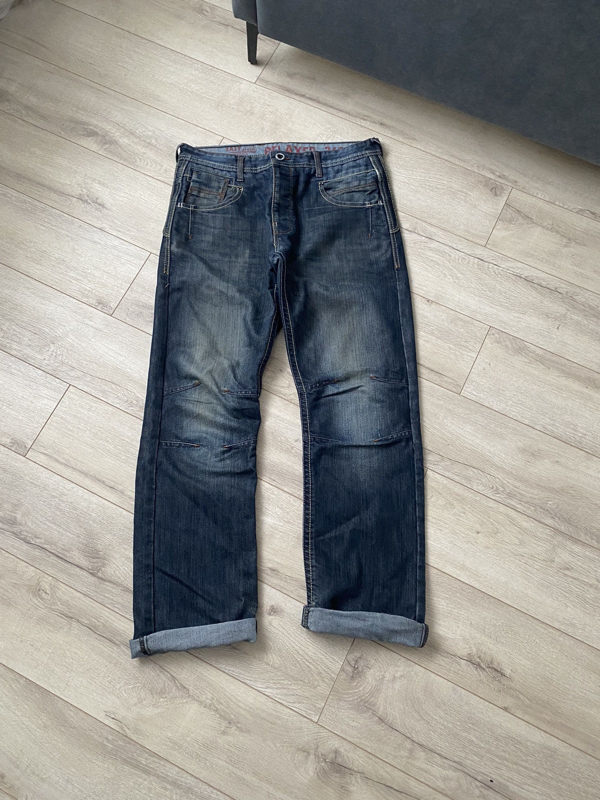 If Six Was Nine Vintage Baggy Japanese Washed Denim Jeans Metal Faded Y2K Size US 34 / EU 50 - 7 Thumbnail