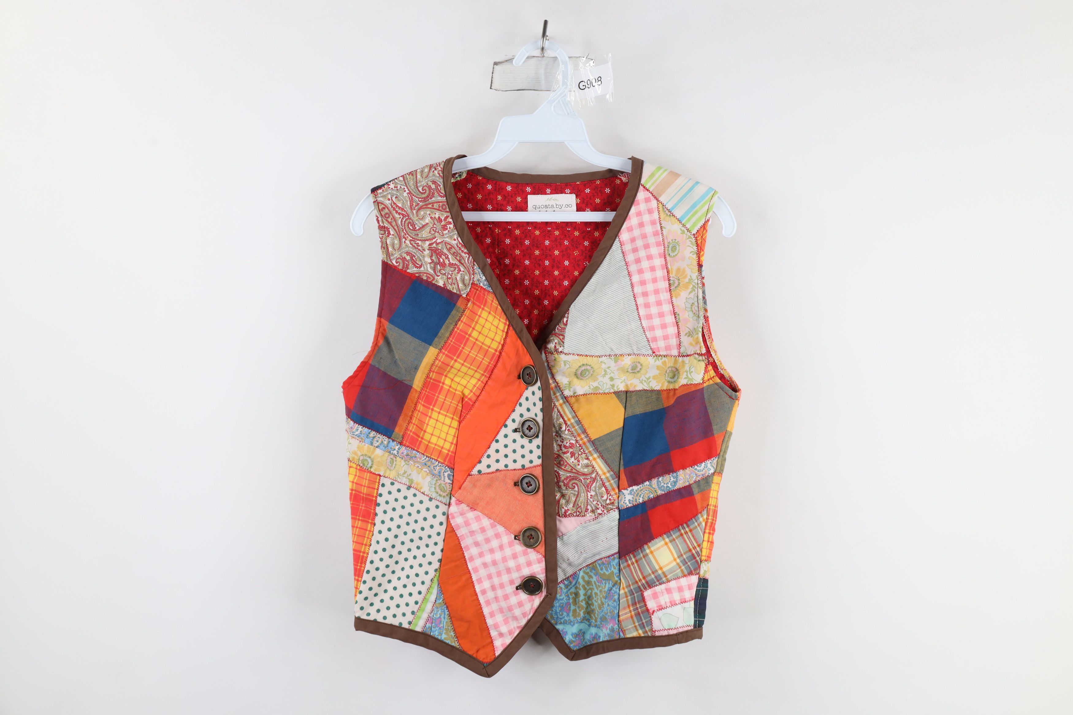 Vintage Vintage Streetwear Quilt Patch Button Vest Jacket USA Size M / US 6-8 / IT 42-44 - 1 Thumbnail
