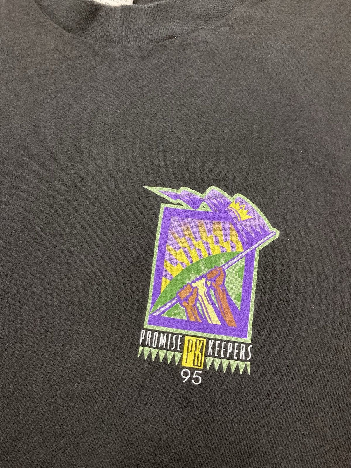 Tultex × Vintage t shirt promise keepers raise the standard religious Jesus L Size US L / EU 52-54 / 3 - 4 Thumbnail