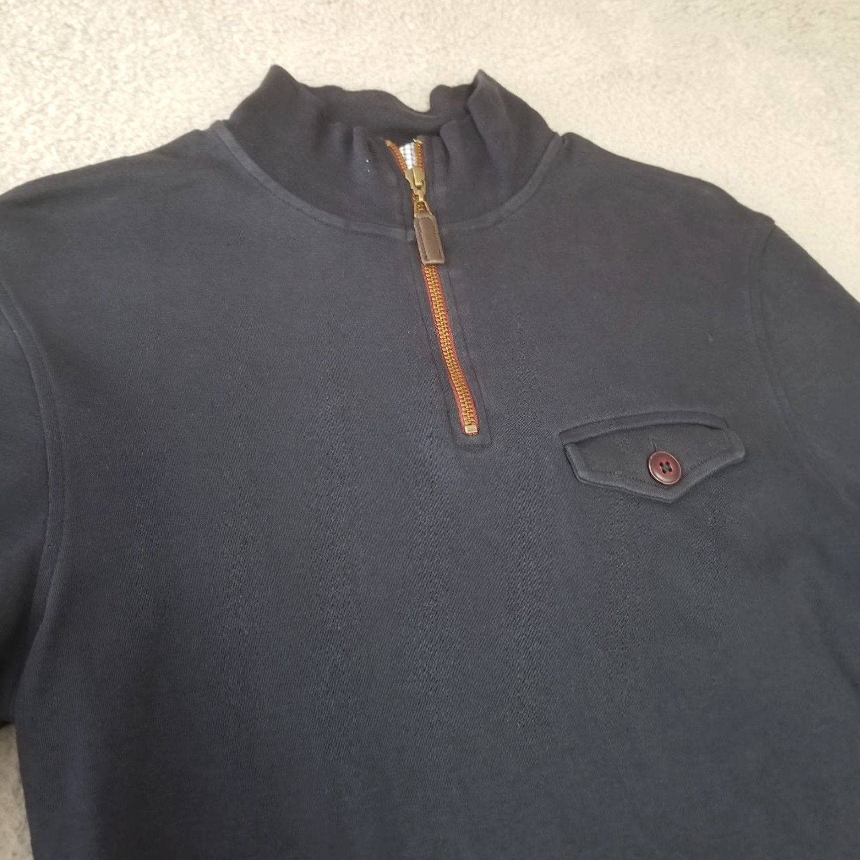 Parker Thomas Parker Sweater Mens Small Navy 1/4 Zip Cotton Knit Pullover Preppy Golf Shirt Size US S / EU 44-46 / 1 - 2 Thumbnail