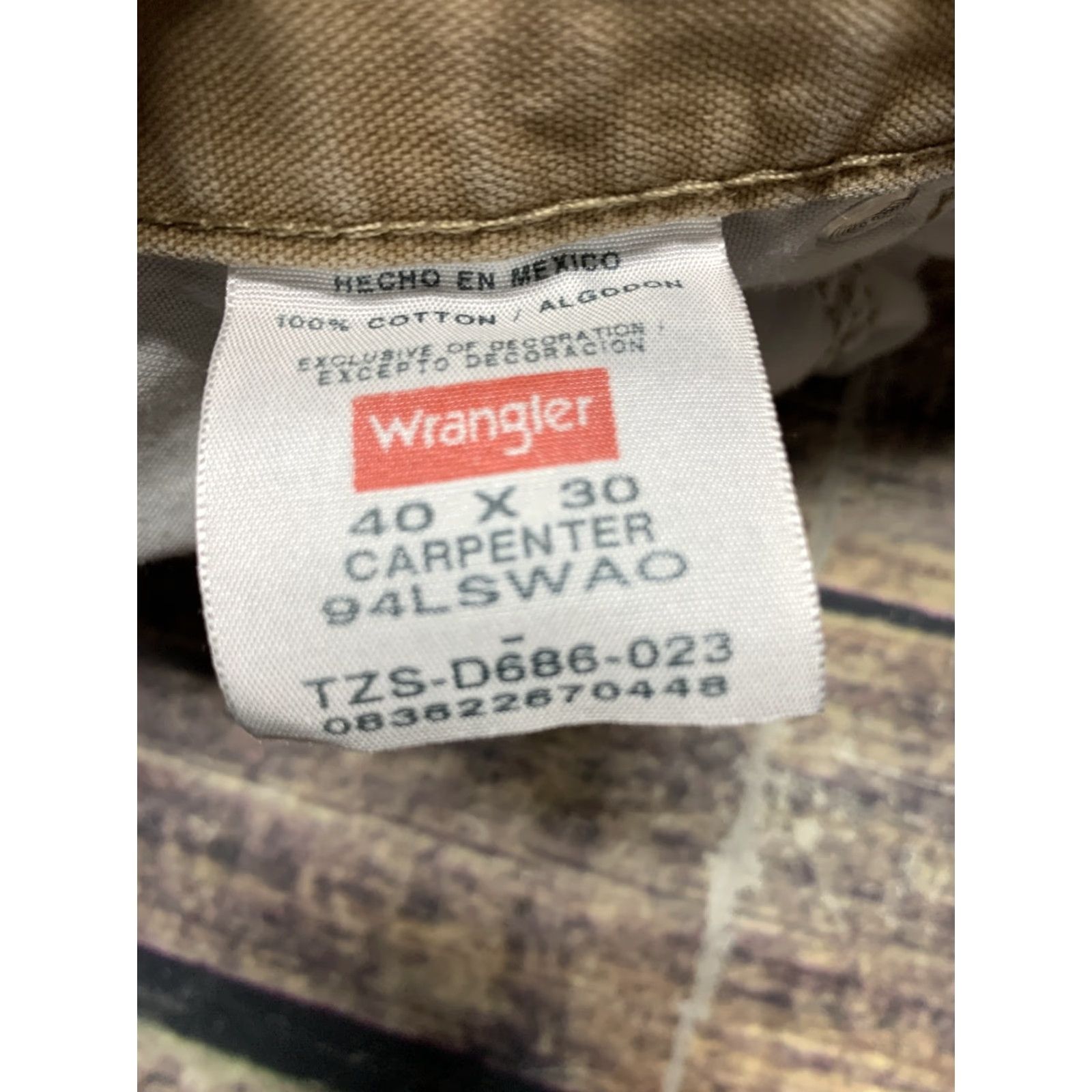 Wrangler Wrangler Carpenter Pants Mens 40 x 30 Tan Cotton Pockets Hammer Loop Belt Loop Regular Inseam 30 Vintage No Size US 40 / EU 56 - 7 Thumbnail