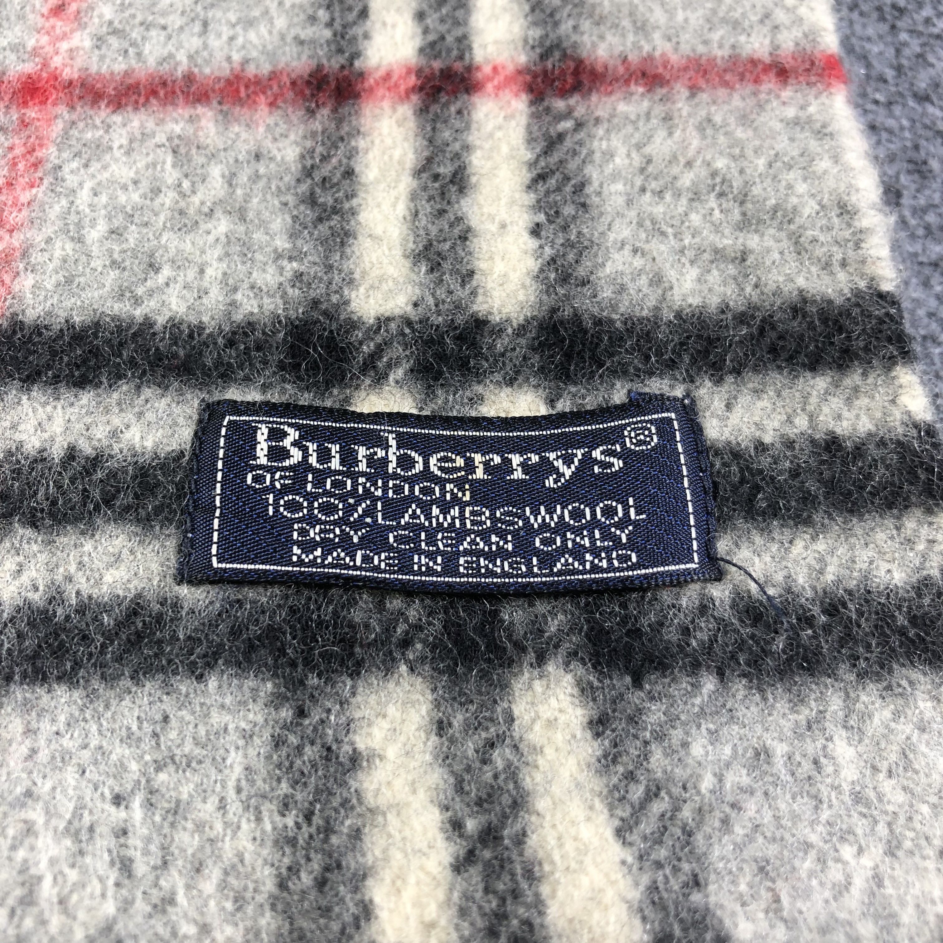 Burberry Burberrys Nova Check Grey Wool Scarf Muffler V1343 Size ONE SIZE - 4 Thumbnail