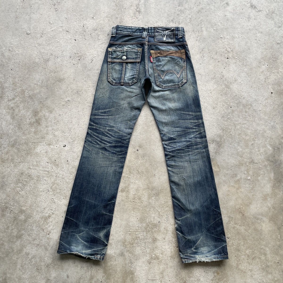 Edwin Vintage Edwin Distressed Mud Wash Jeans Faded Denim Pants Size US 28 / EU 44 - 2 Thumbnail