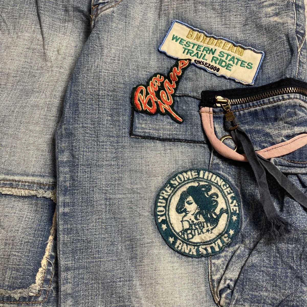 Hysteric Glamour DNX Cargo Jeans Patchwork Studded Washed Rare Design💥 Size US 33 - 8 Thumbnail