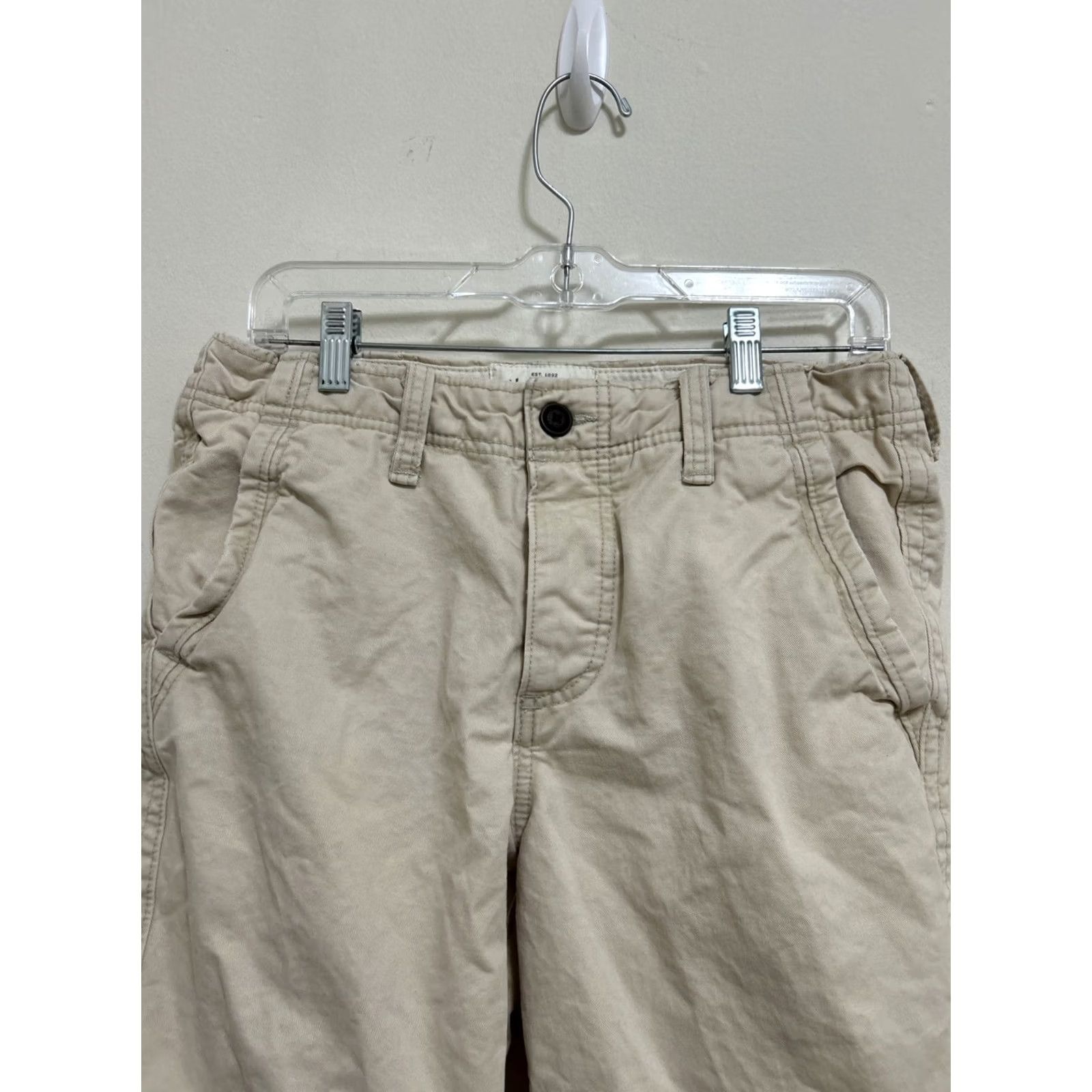 Abercrombie & Fitch Abercrombie & Fitch Shorts Mens 32 Beige Brown Chino Flat Front Bermuda Twill Button Slash Pockets Casual Travel Regular Cotton Size US 32 / EU 48 - 2 Thumbnail