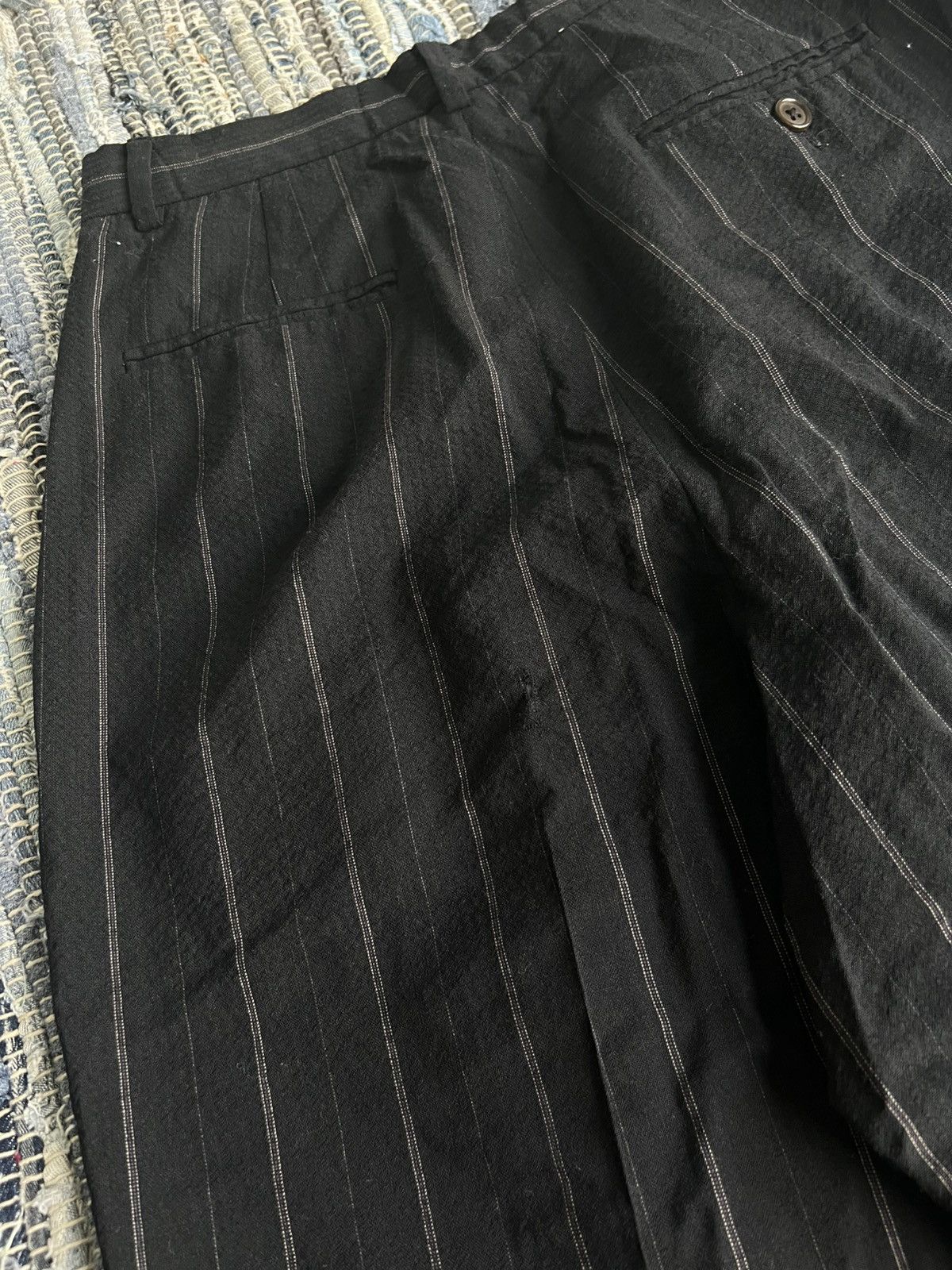 Ralph Lauren Purple Label 🇮🇹 Made High Waist Wide Leg Pinstriped Pleated Wool Pants Size 27" / US 4 / IT 40 - 11 Thumbnail