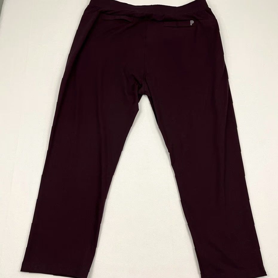 Vintage Public Rec Pants Mens 40x28 Straight Maroon Burgundy Athleisure Stretch Elastic 5-Pocket Design Regular Size 40 Iron Size US 40 / EU 56 - 3 Thumbnail