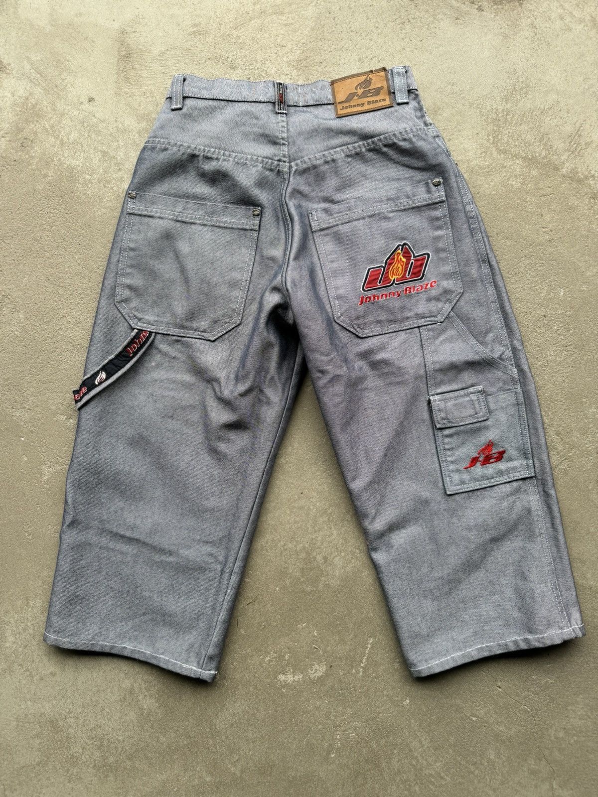 image of Rap Tees x Vintage 90’S Johnny Blaze Method Man Cropped Baggy Jnco Style Pants in Silver (Size 26)
