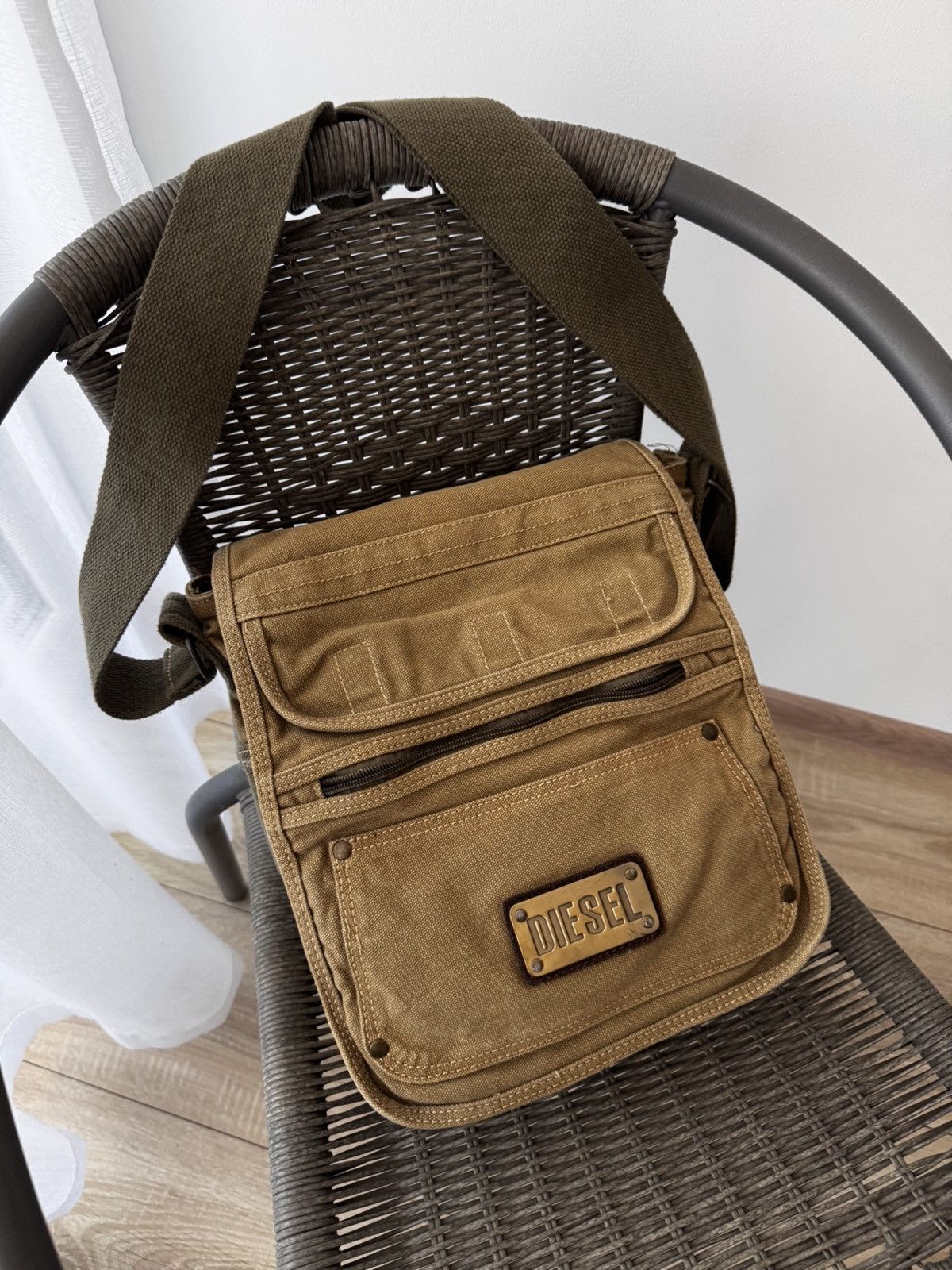 Diesel Vintage Diesel Spare Parts Military Beige Crossbody Bag Size ONE SIZE - 3 Thumbnail