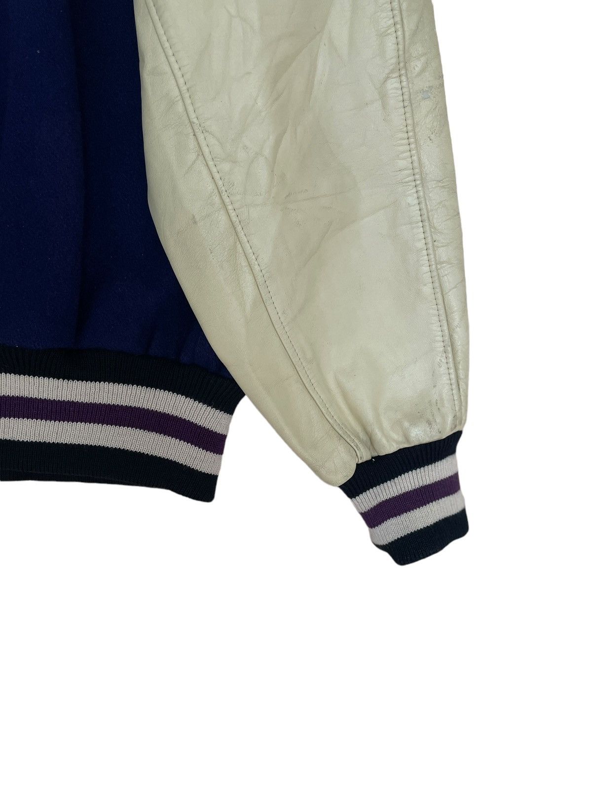 Vintage Vintage Baseball Team Narrow Champ Wool Leather Jacket 1990s Size US L / EU 52-54 / 3 - 9 Thumbnail