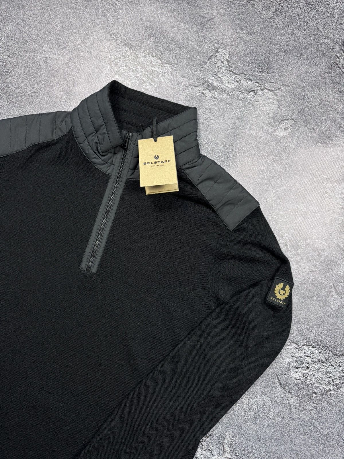Belstaff Belstaff Quarter-Zip Hybrid Knit Pullover Size US XXL / EU 58 / 5 - 2 Thumbnail