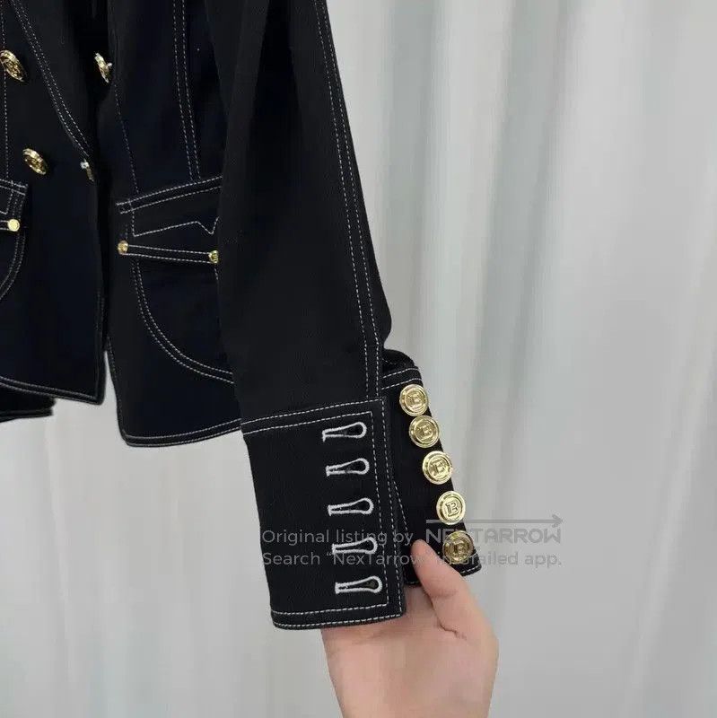 Balmain Balmain Black Denim Logo Jacket for Women . Size XS / US 0-2 / IT 36-38 - 4 Thumbnail