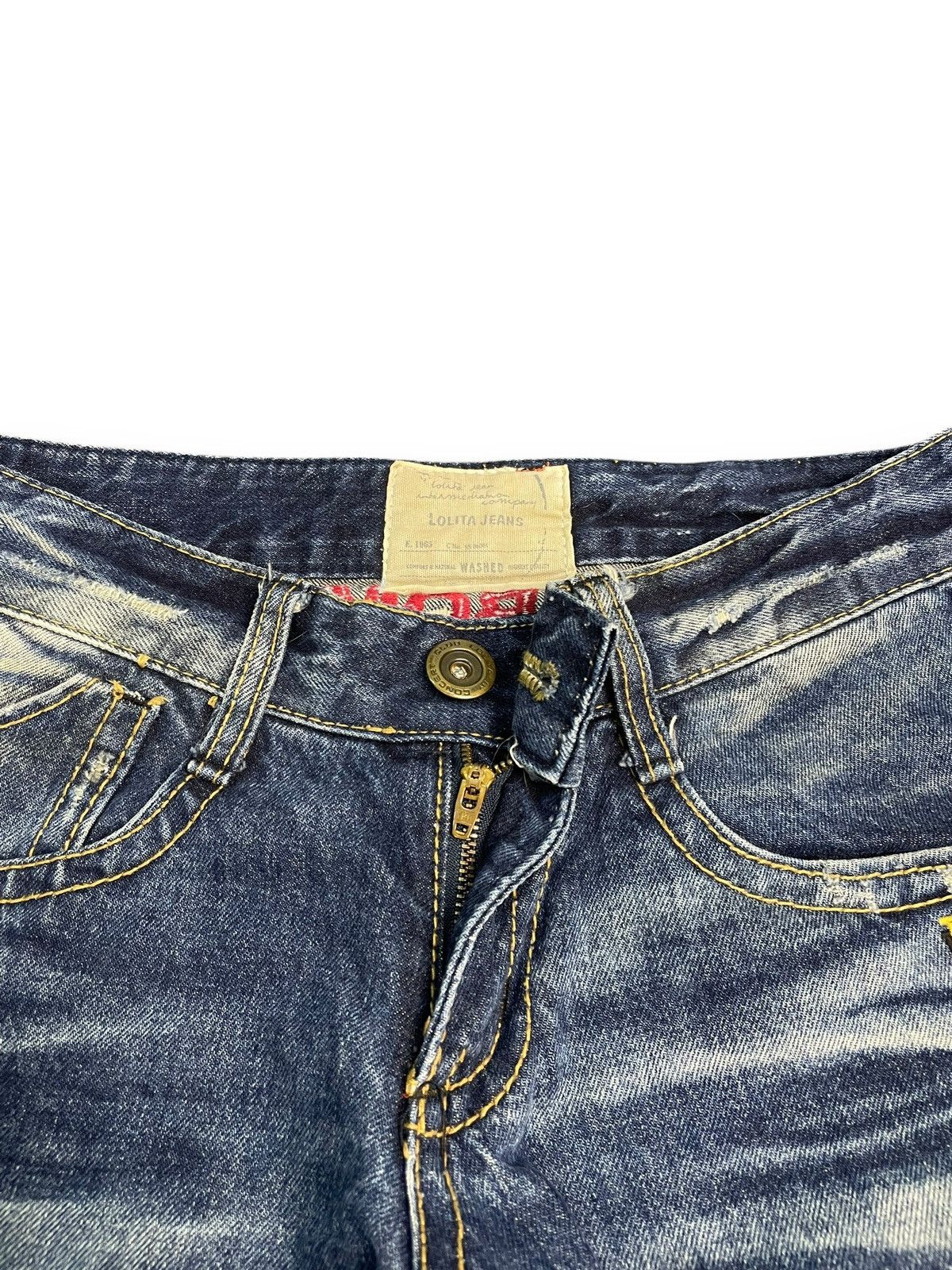 If Six Was Nine × Le Grande Bleu (L.G.B.) × Vintage Vintage Lolita Jeans Low Rise Jeans Size US 29 - 5 Thumbnail