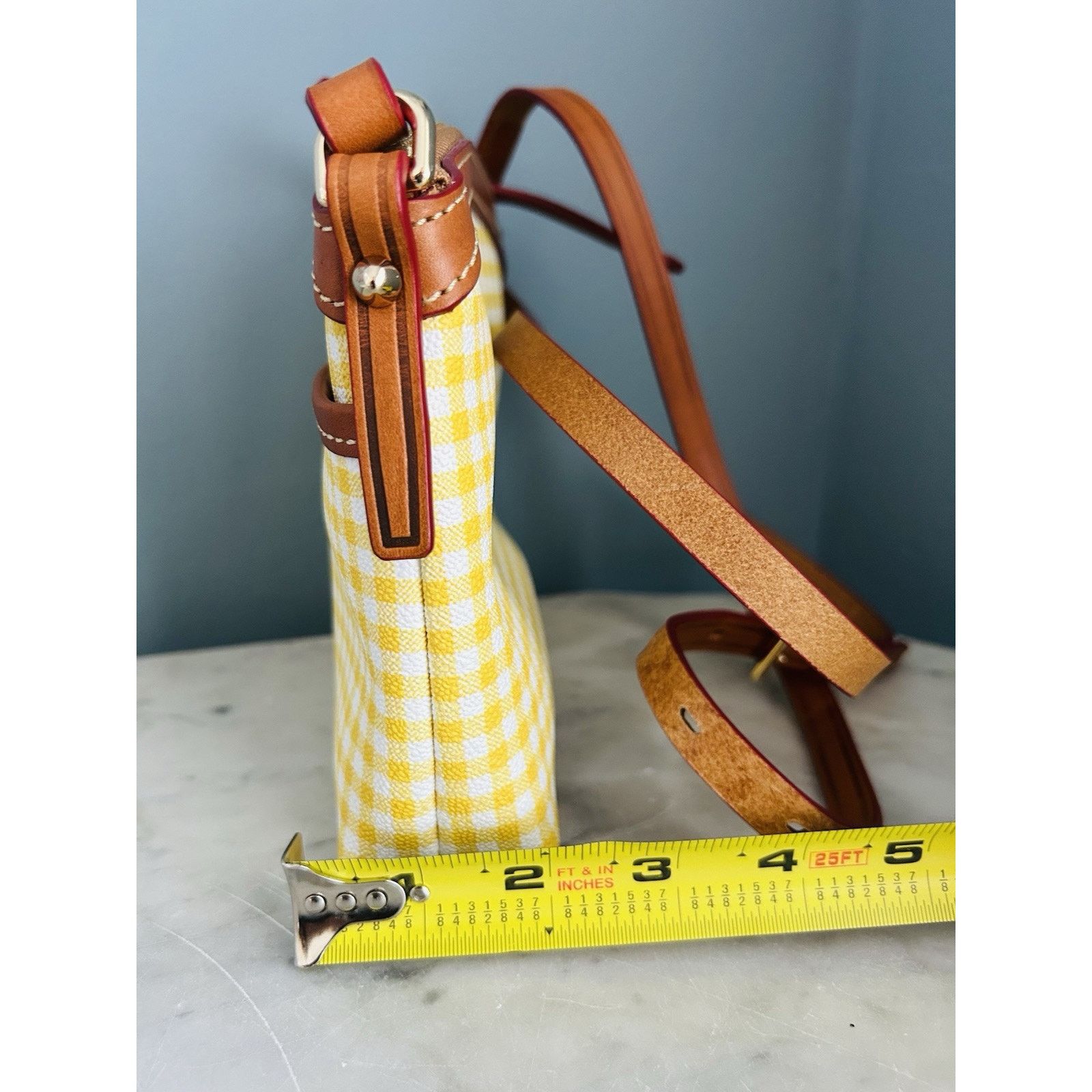 Dooney & Bourke Dooney & Bourke Domed Crossbody Gingham Yellow Plaid NWT Size ONE SIZE - 11 Thumbnail